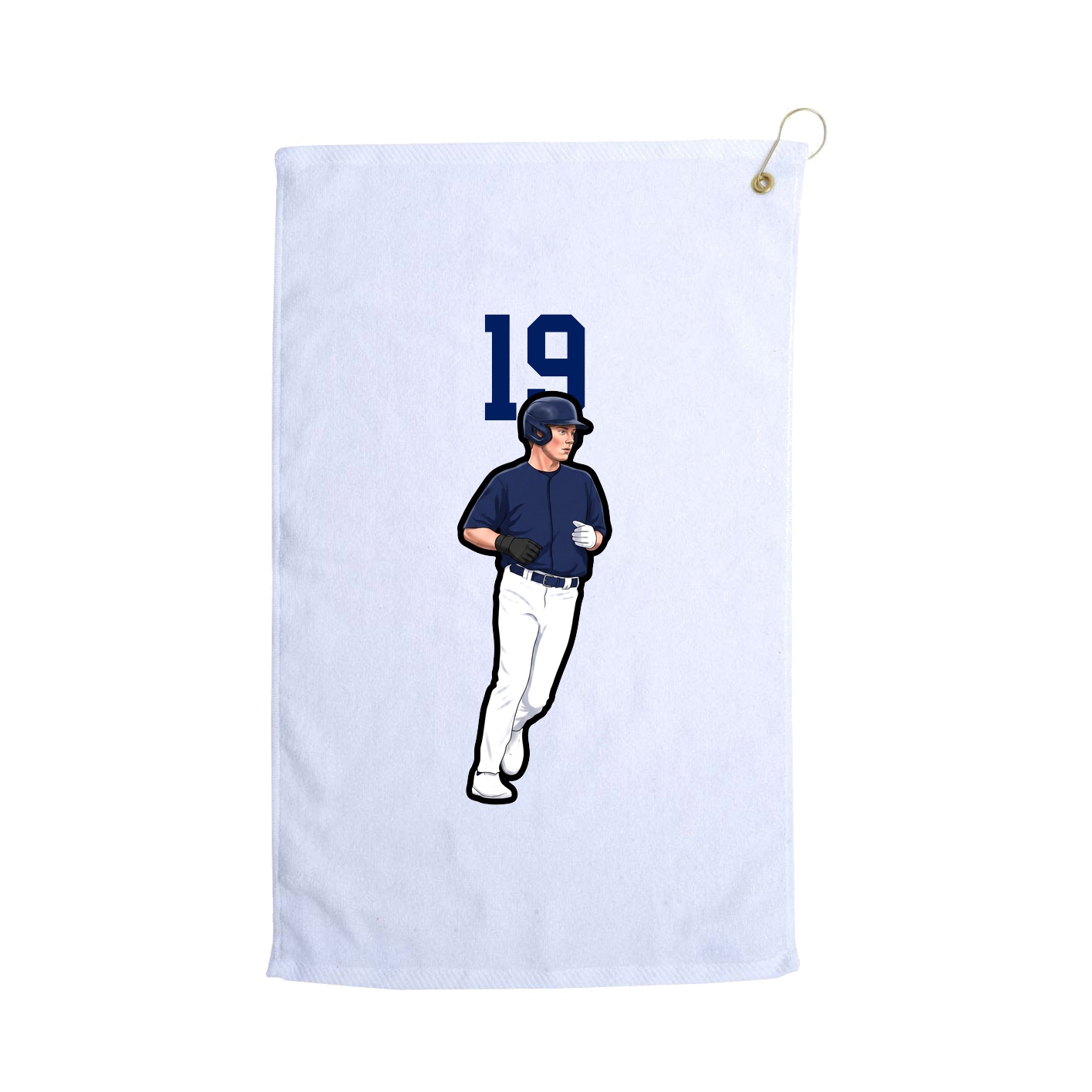 Golf Towel — Number Top in White