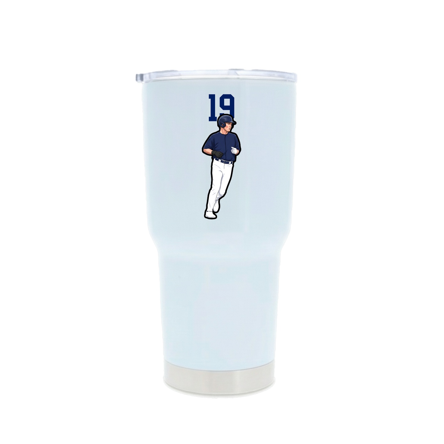 30oz Stainless Steel Tumbler — Number Top in White