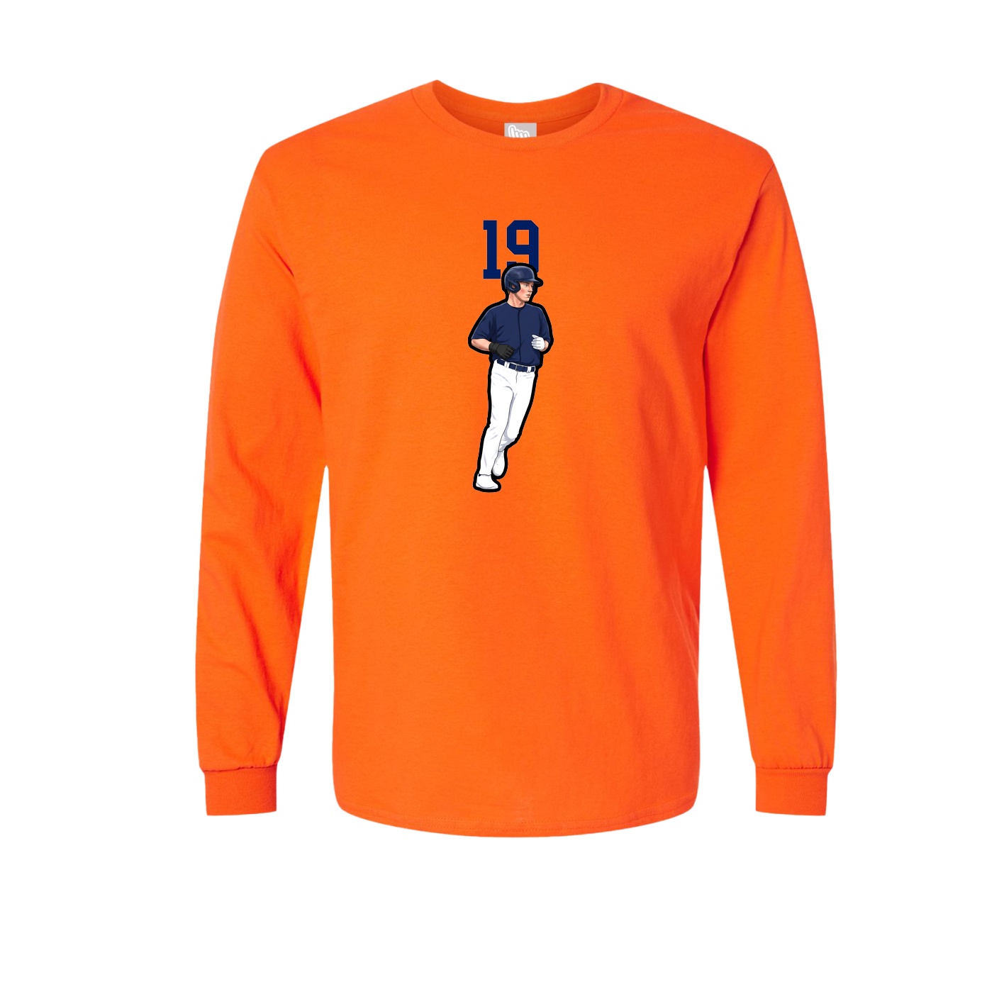 Long Sleeve Tee — Number Top in Orange
