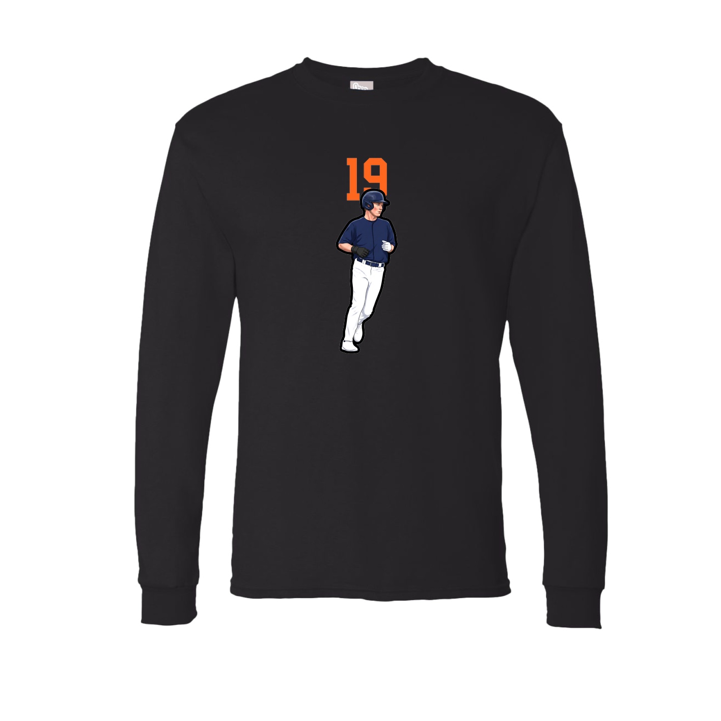 Long Sleeve Tee — Number Top in Black