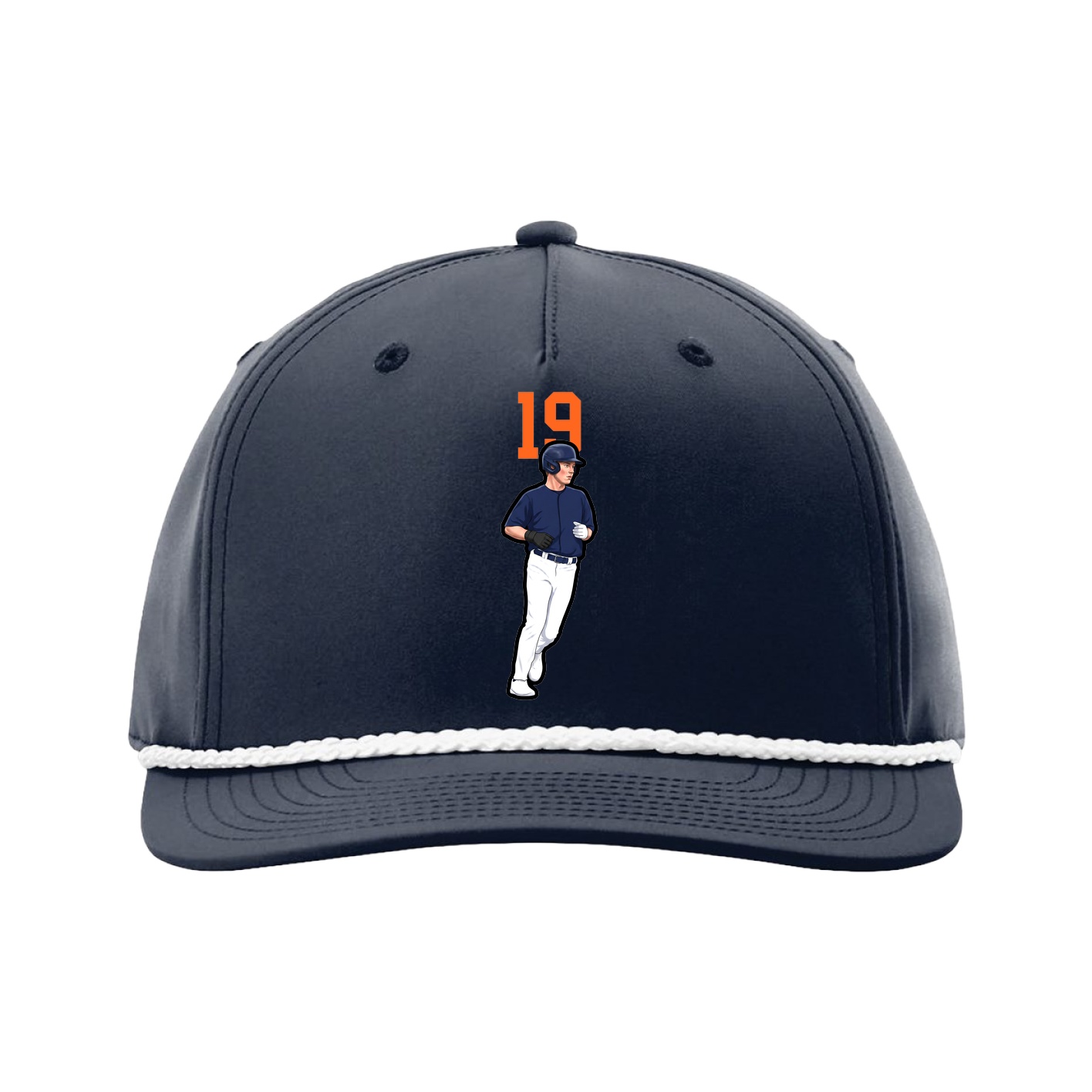 Five-Panel Classic Rope Cap — Number Top in Navy