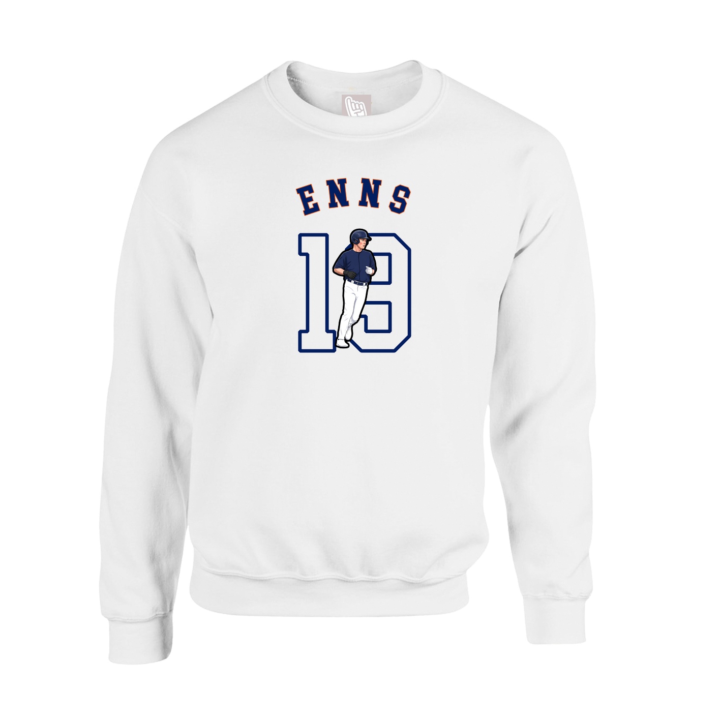 Fleece Crew — Shirsey Arch in White