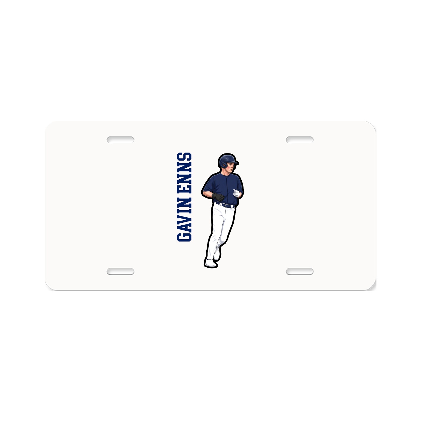 License Plate — Name Vertical in Classic