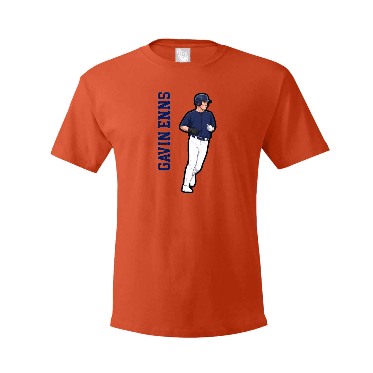 Tee — Name Vertical in Orange