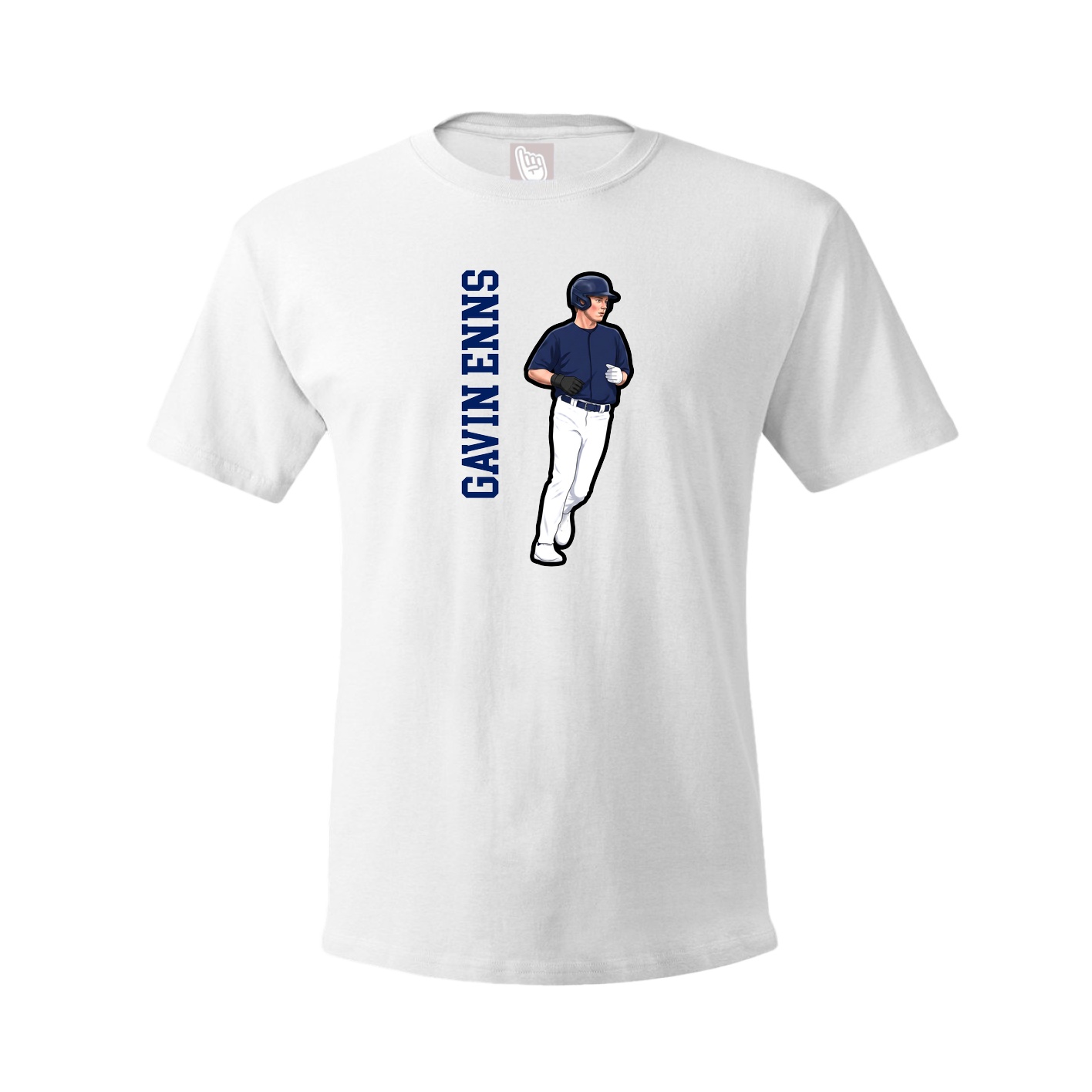Youth Tee — Name Vertical in White