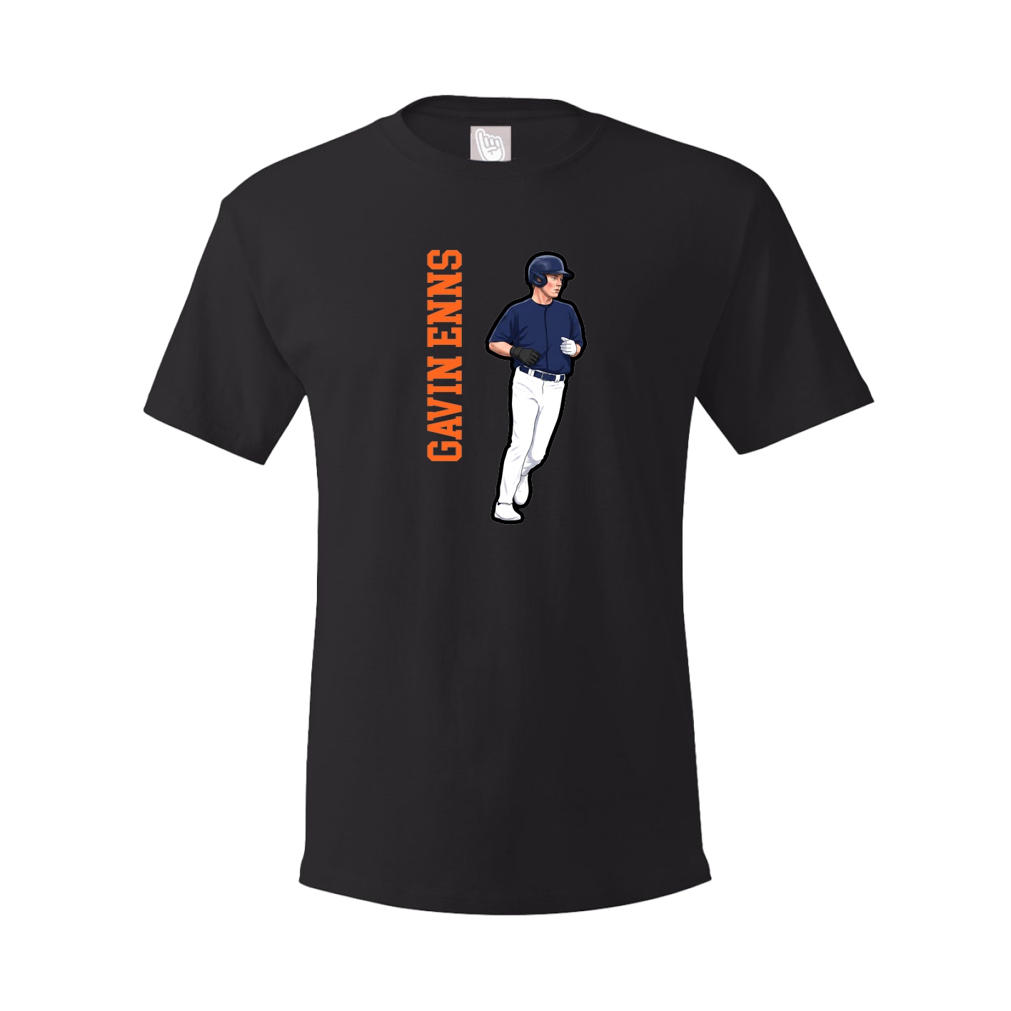 Youth Tee — Name Vertical in Black