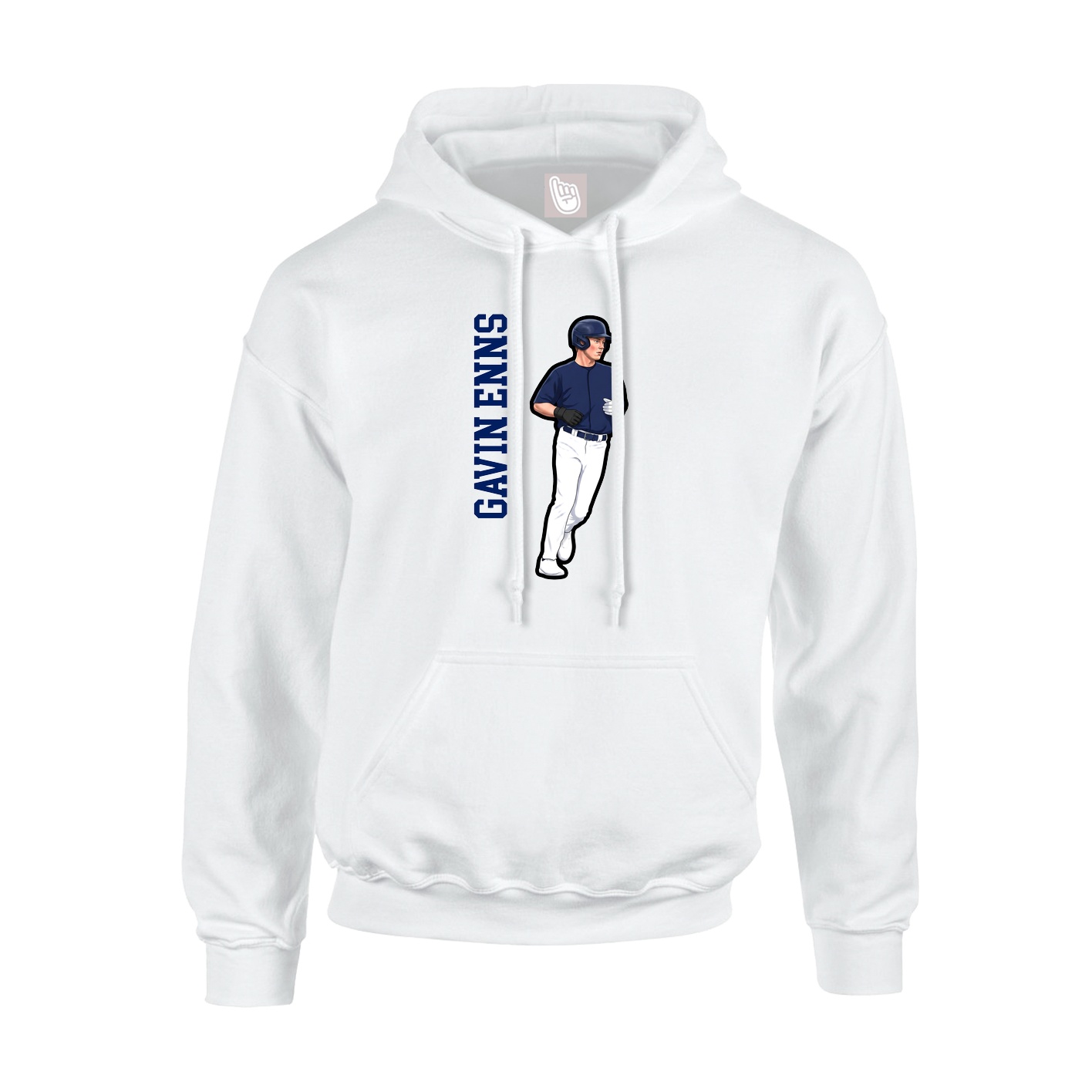 Hoodie — Name Vertical in White