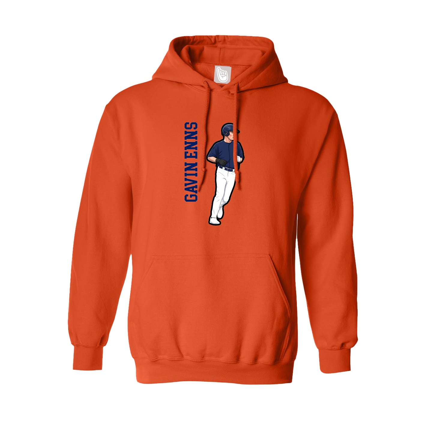 Youth Hoodie — Name Vertical in Orange