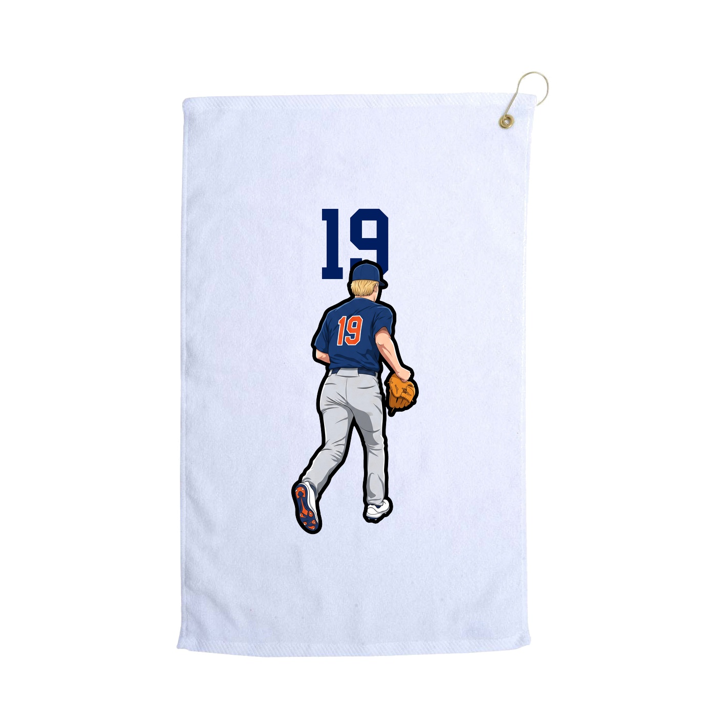 Golf Towel — Number Top in White