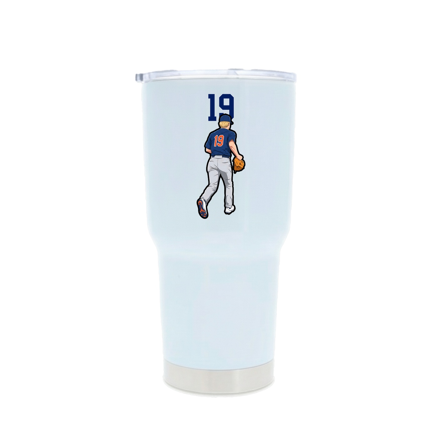 30oz Stainless Steel Tumbler — Number Top in White