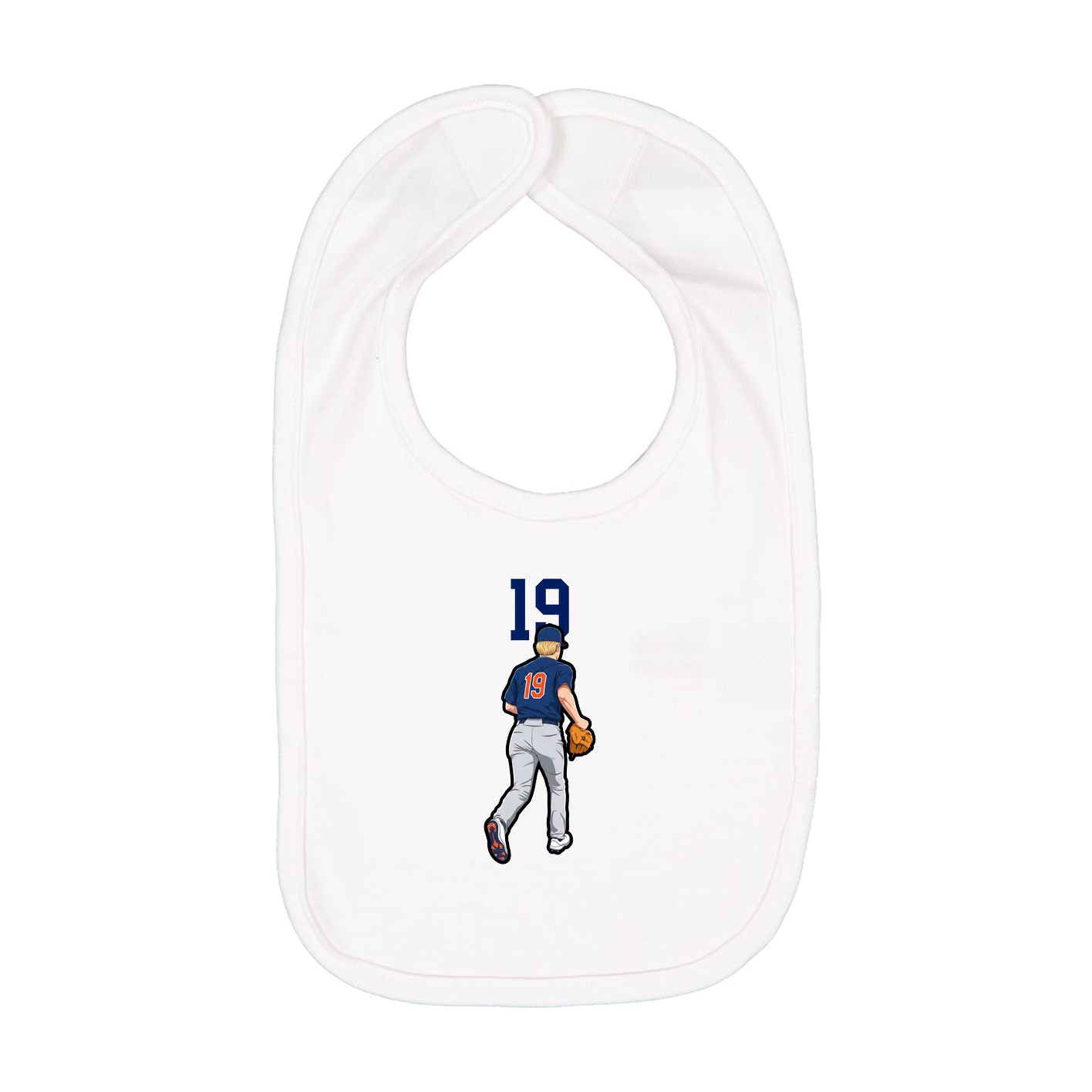 Infant Bib — Number Top in White