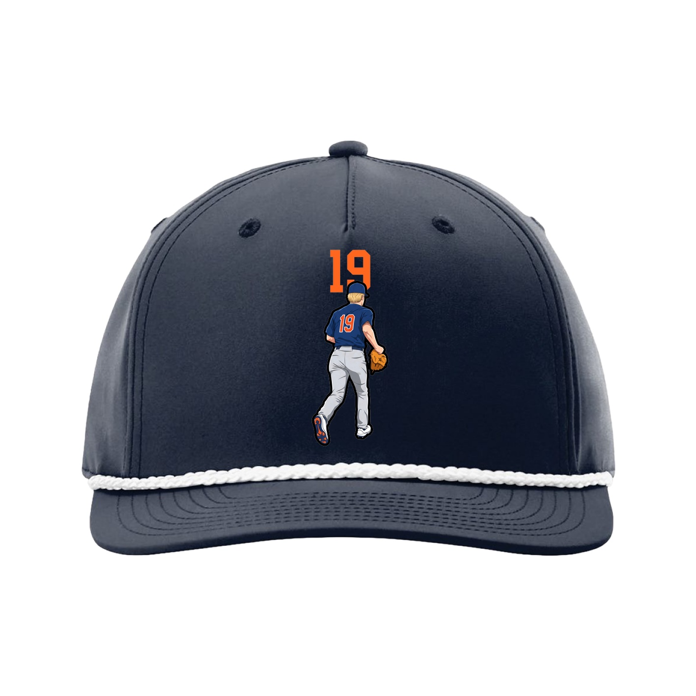 Five-Panel Classic Rope Cap — Number Top in Navy