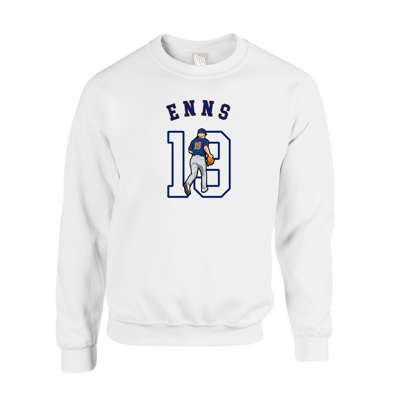Fleece Crew — Shirsey Arch in White