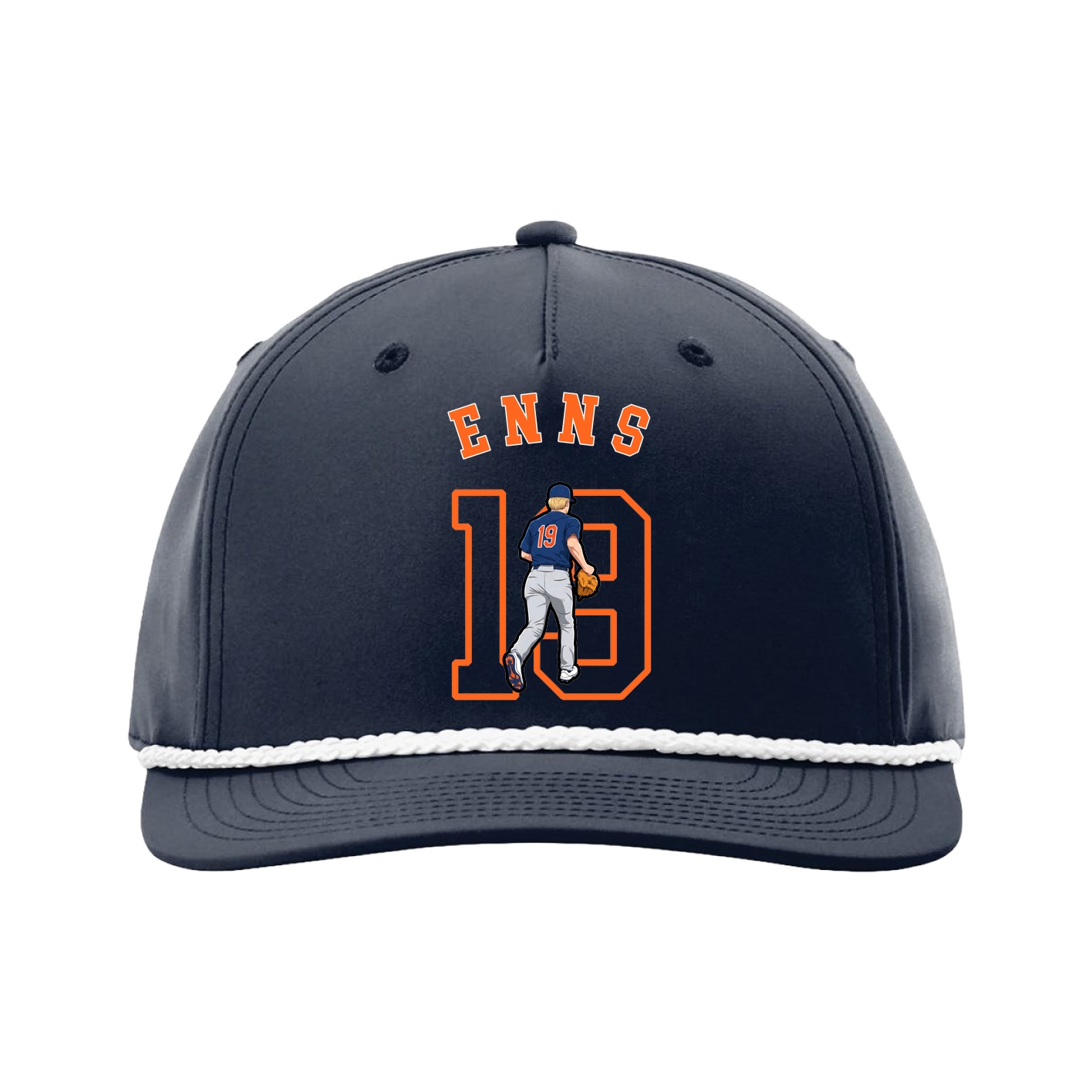 Five-Panel Classic Rope Cap — Shirsey Arch in Navy