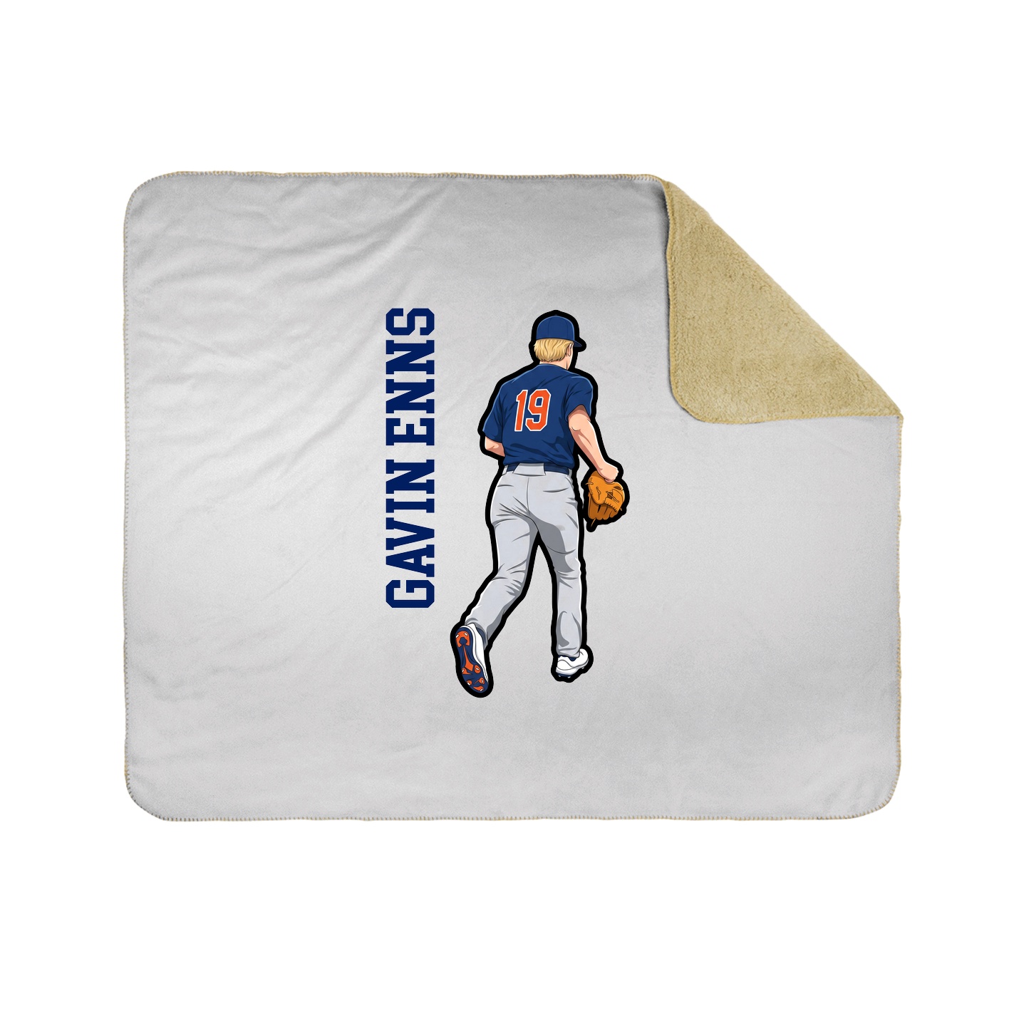 Throw Blanket — Name Vertical in White