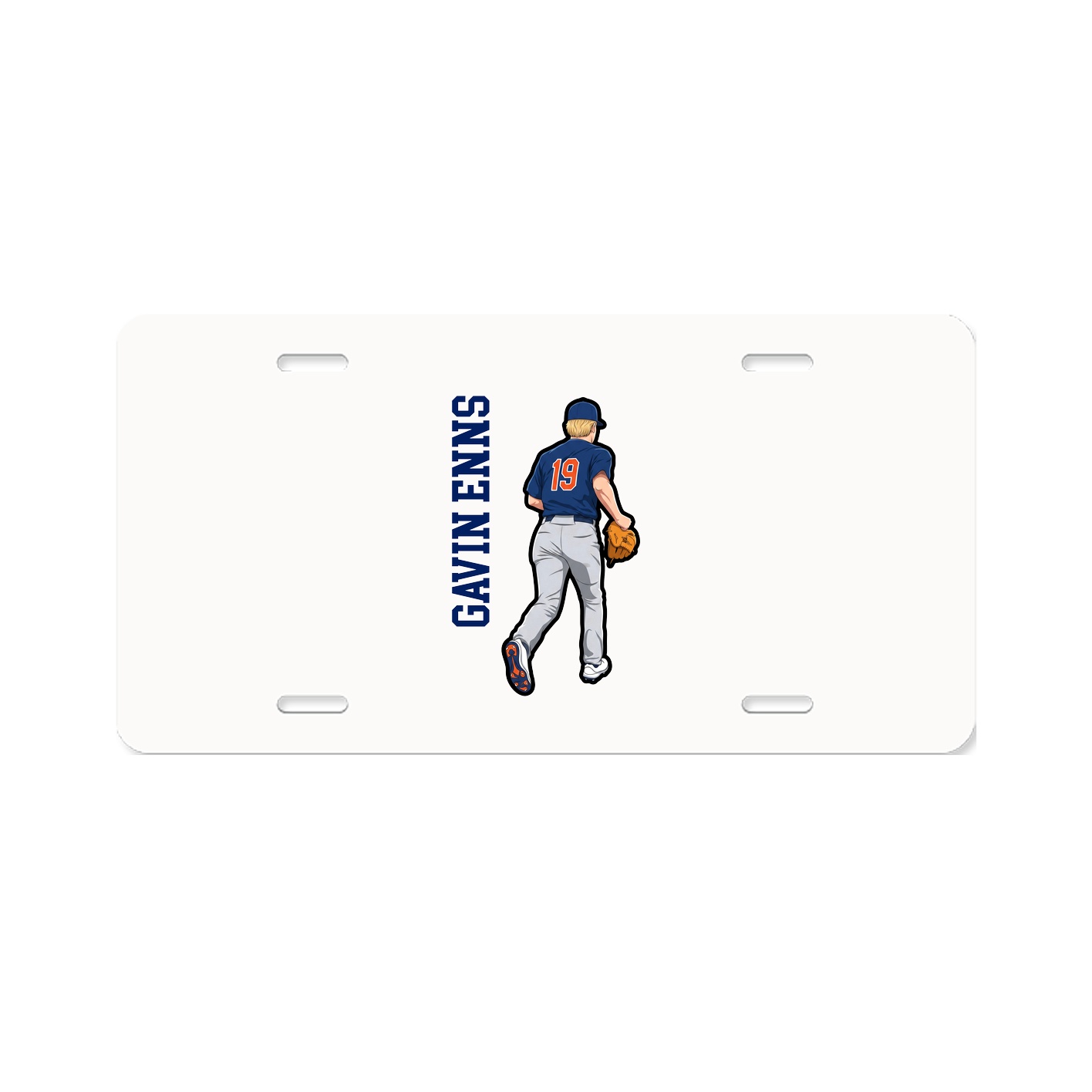 License Plate — Name Vertical in Classic