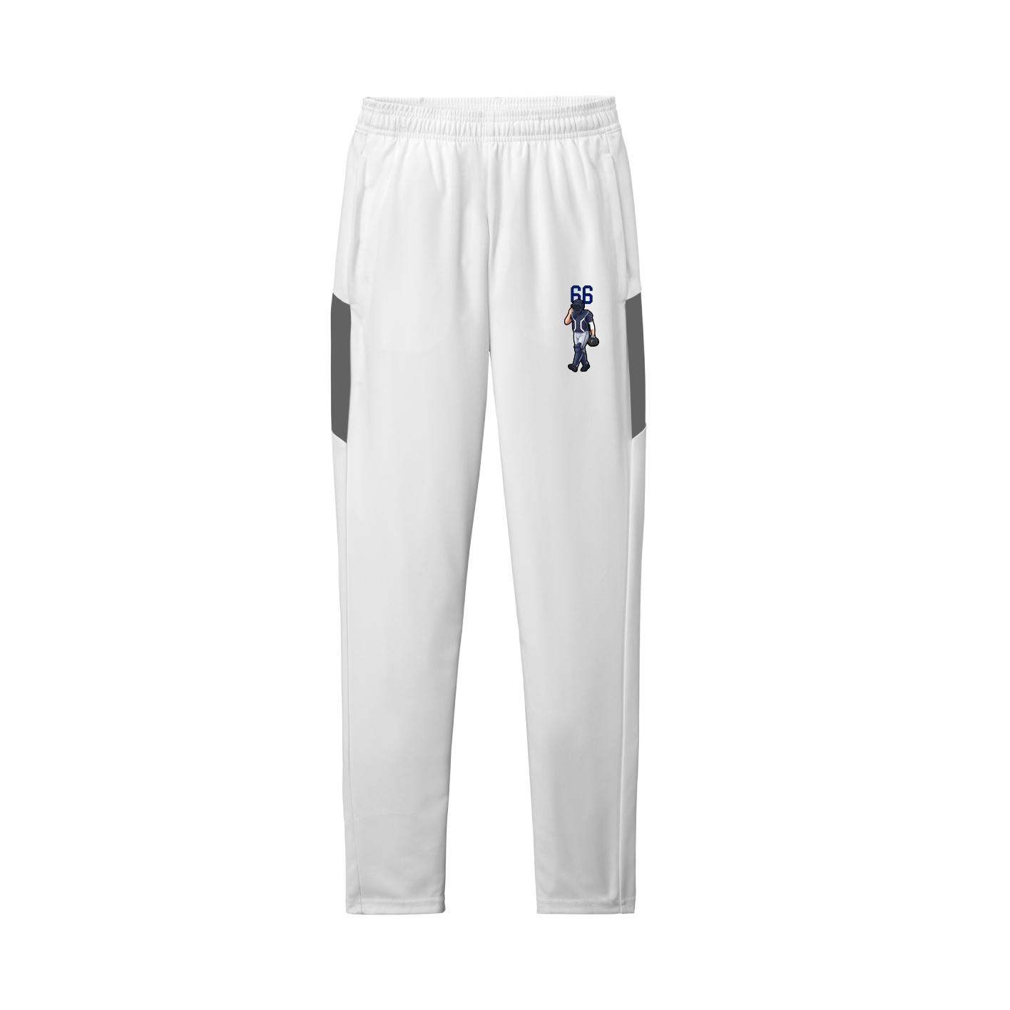 Team Travel Pant — Number Top in White/Grey
