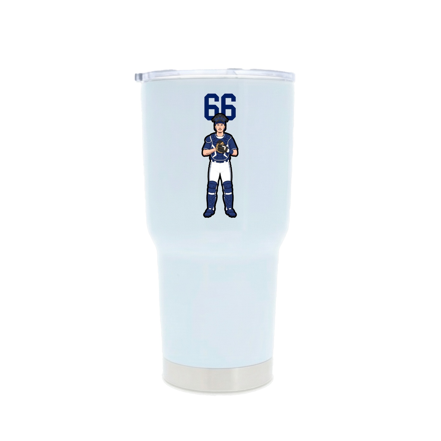 30oz Stainless Steel Tumbler — Number Top in White