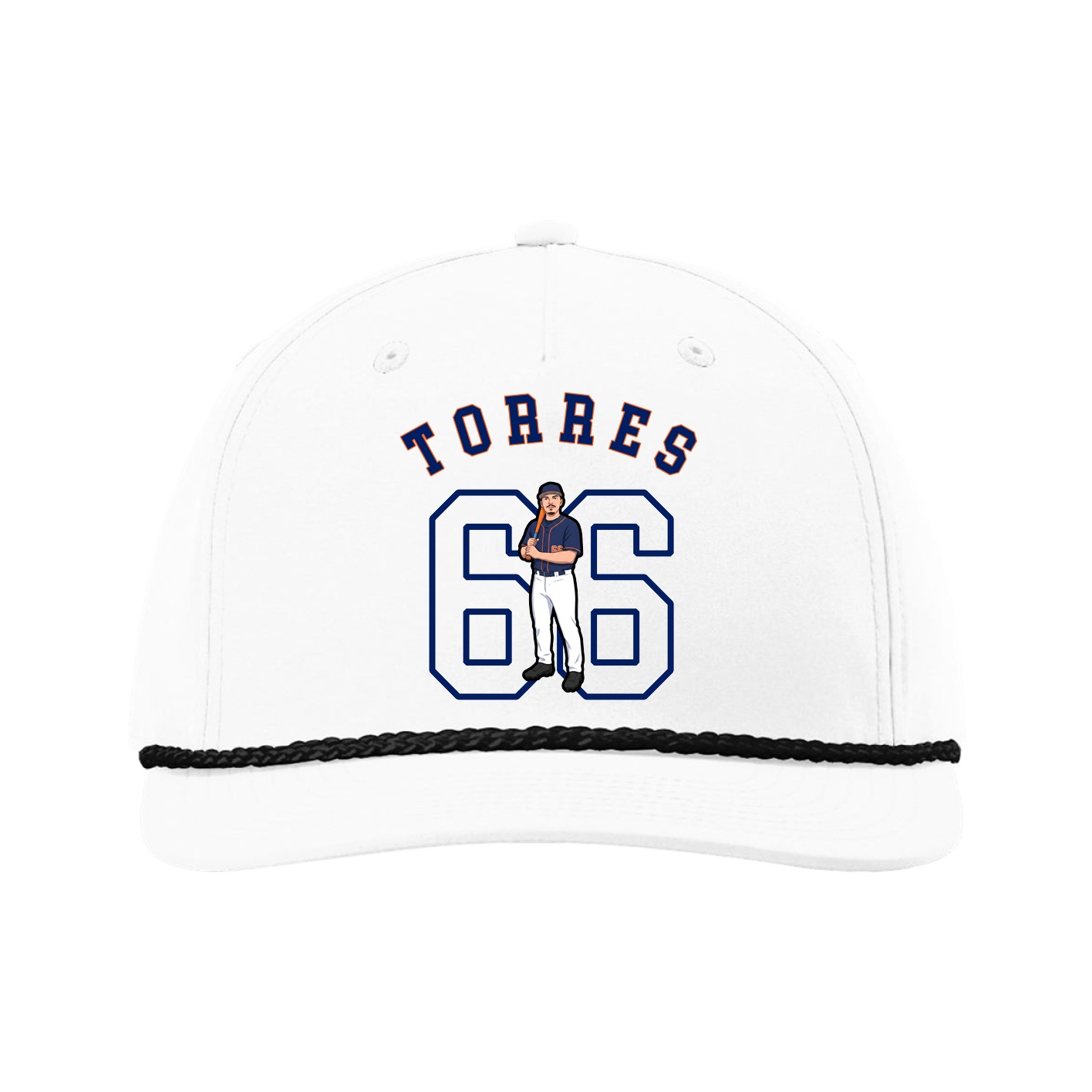 Five-Panel Classic Rope Cap — Shirsey Arch in White