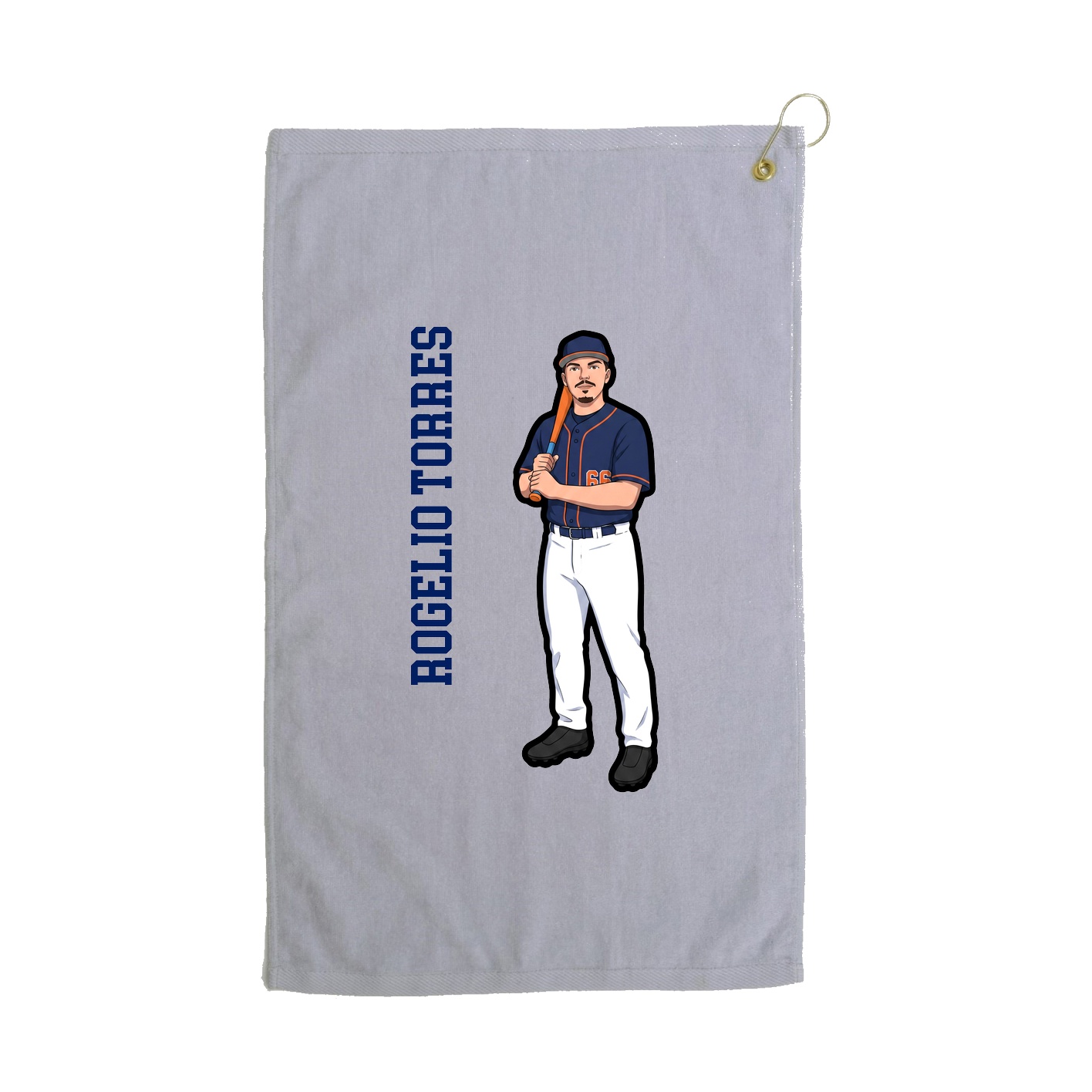 Golf Towel — Name Vertical in Grey