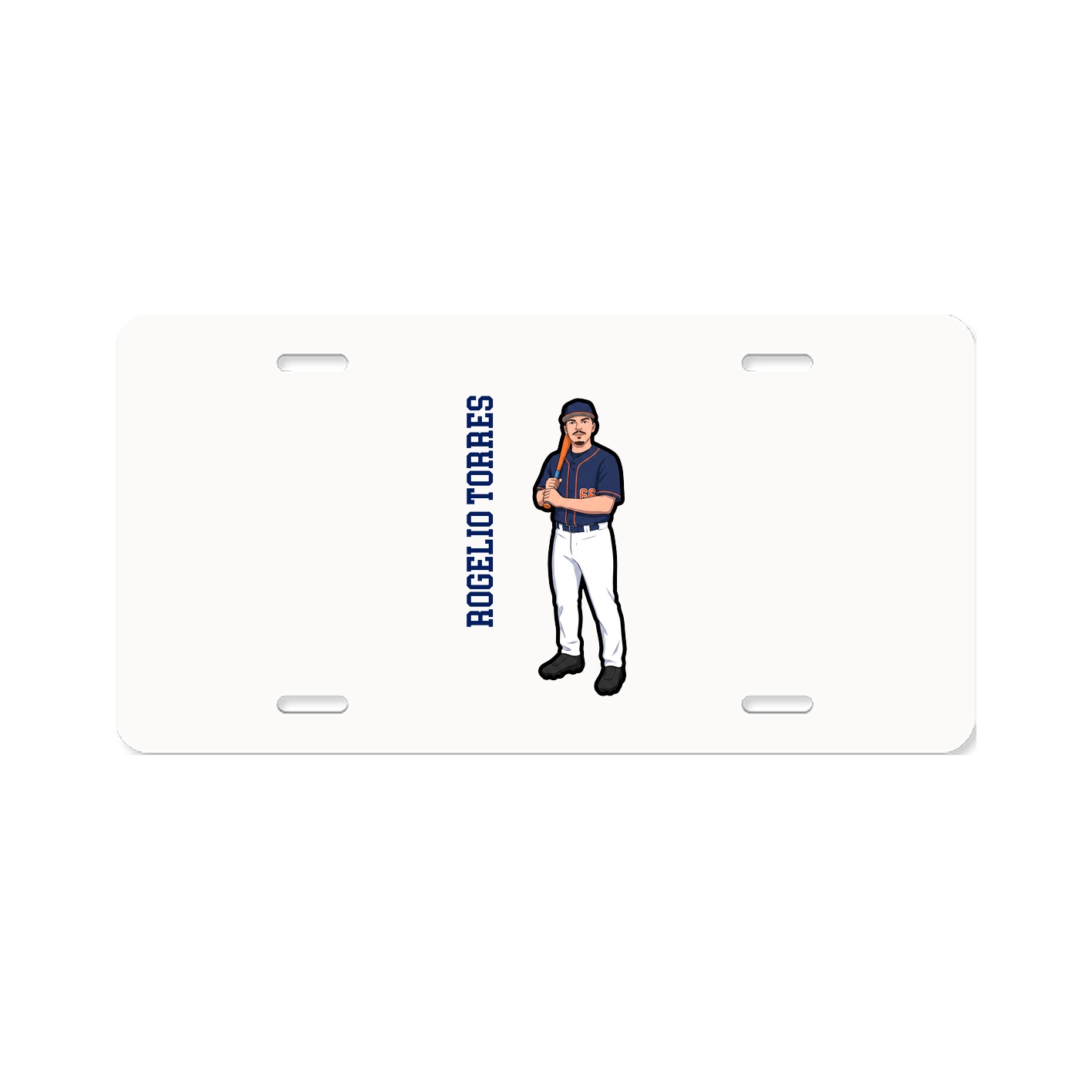 License Plate — Name Vertical in Classic
