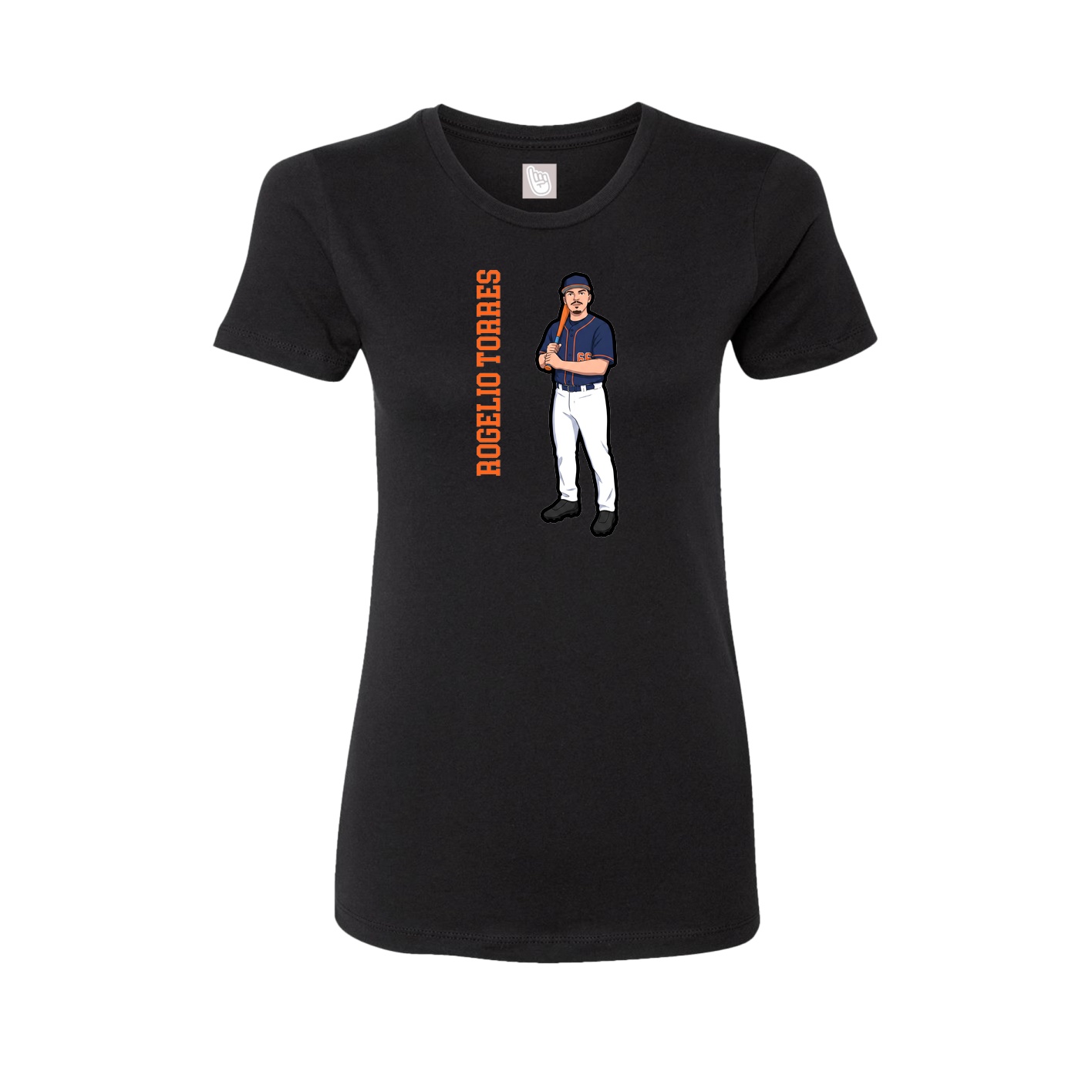 Womens Tee — Name Vertical in Black