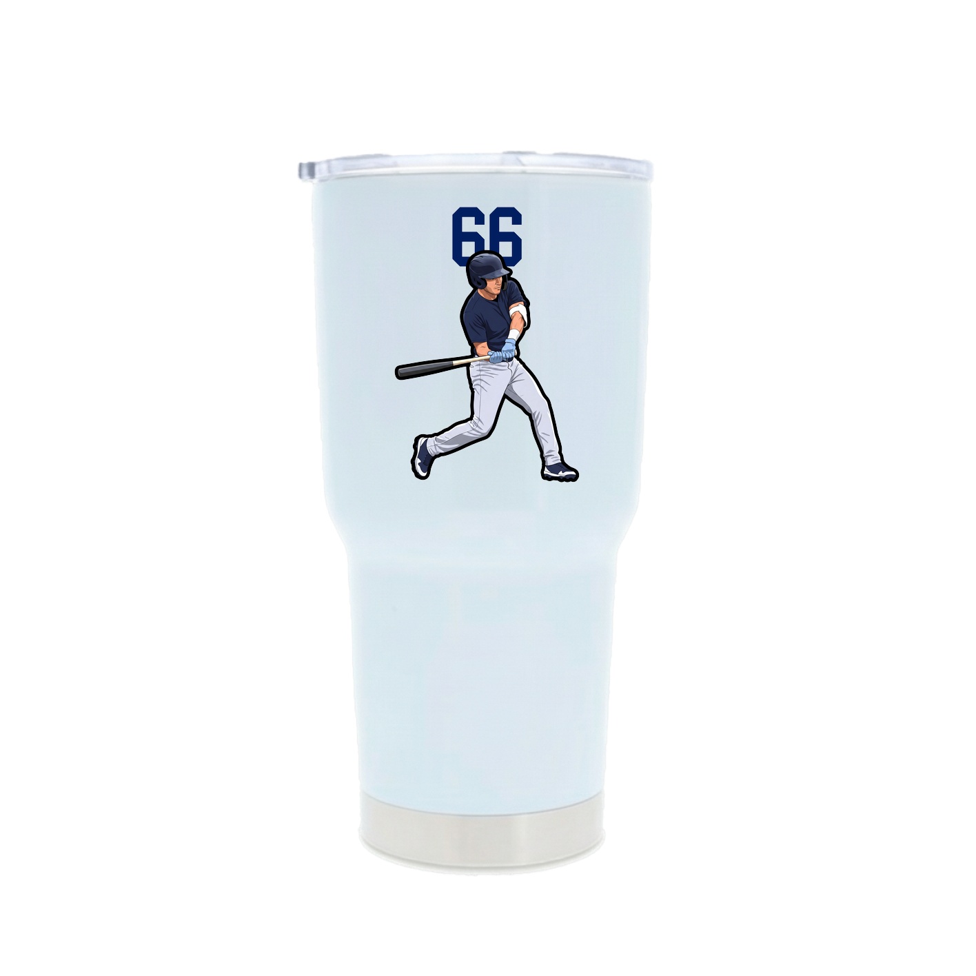 30oz Stainless Steel Tumbler — Number Top in White