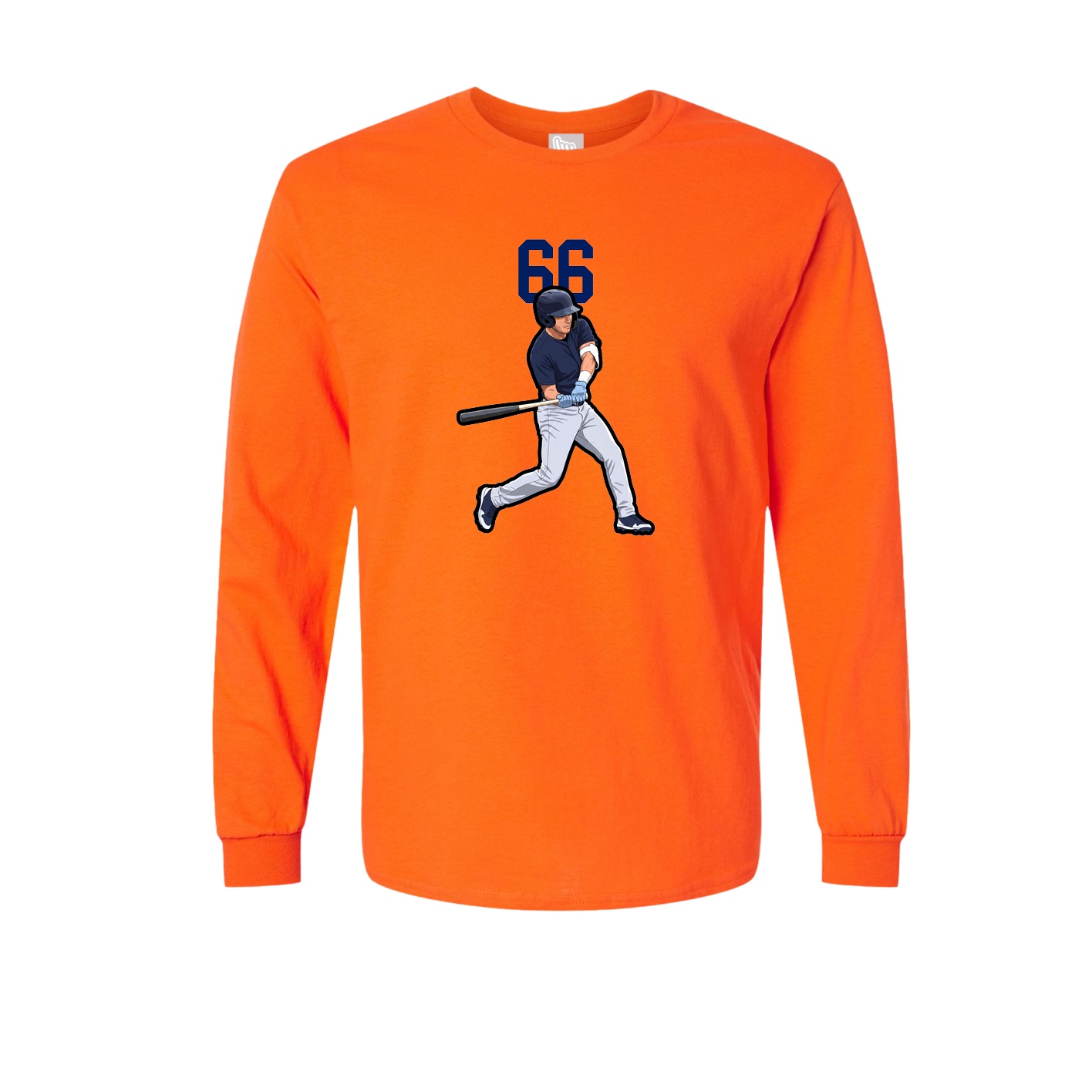 Long Sleeve Tee — Number Top in Orange