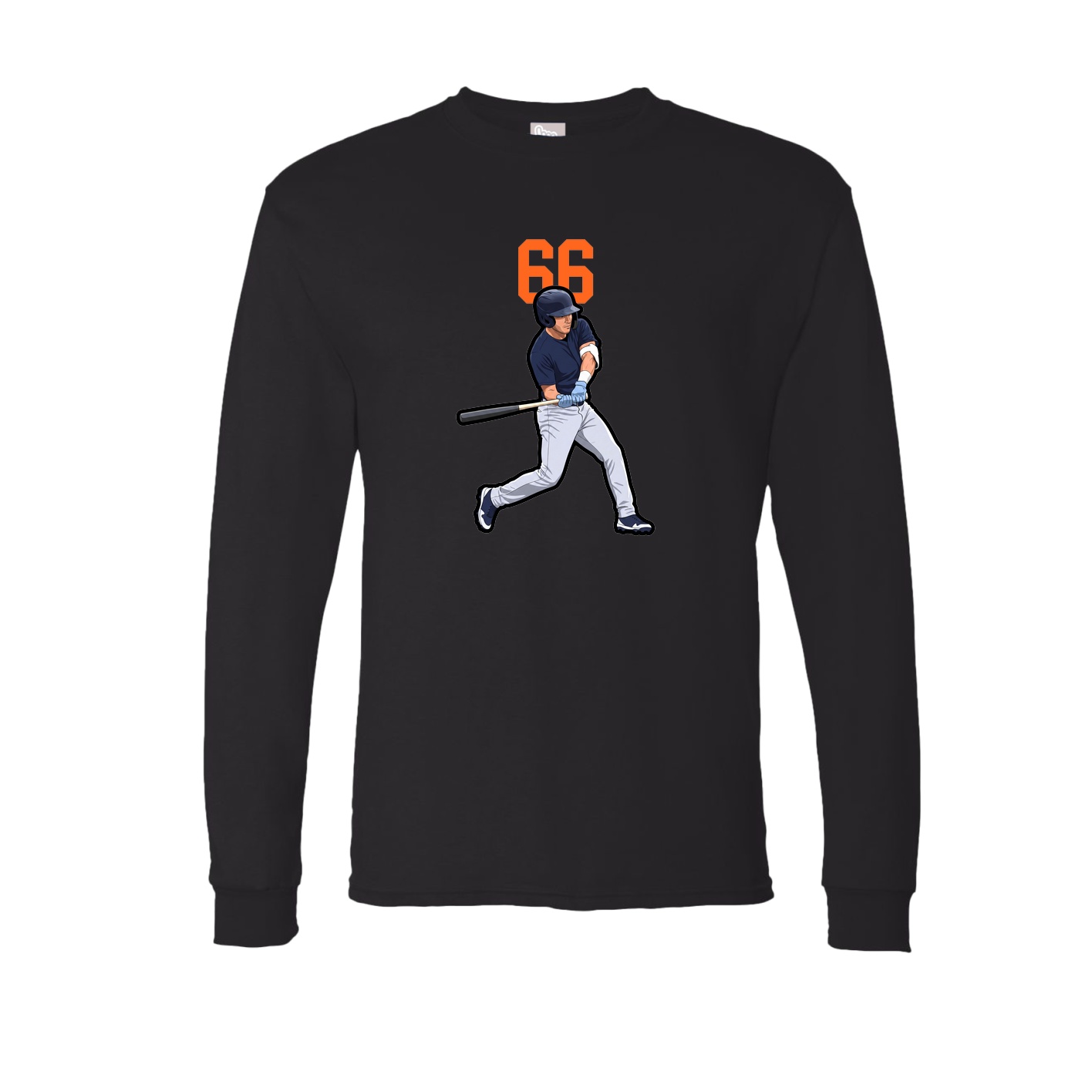 Long Sleeve Tee — Number Top in Black