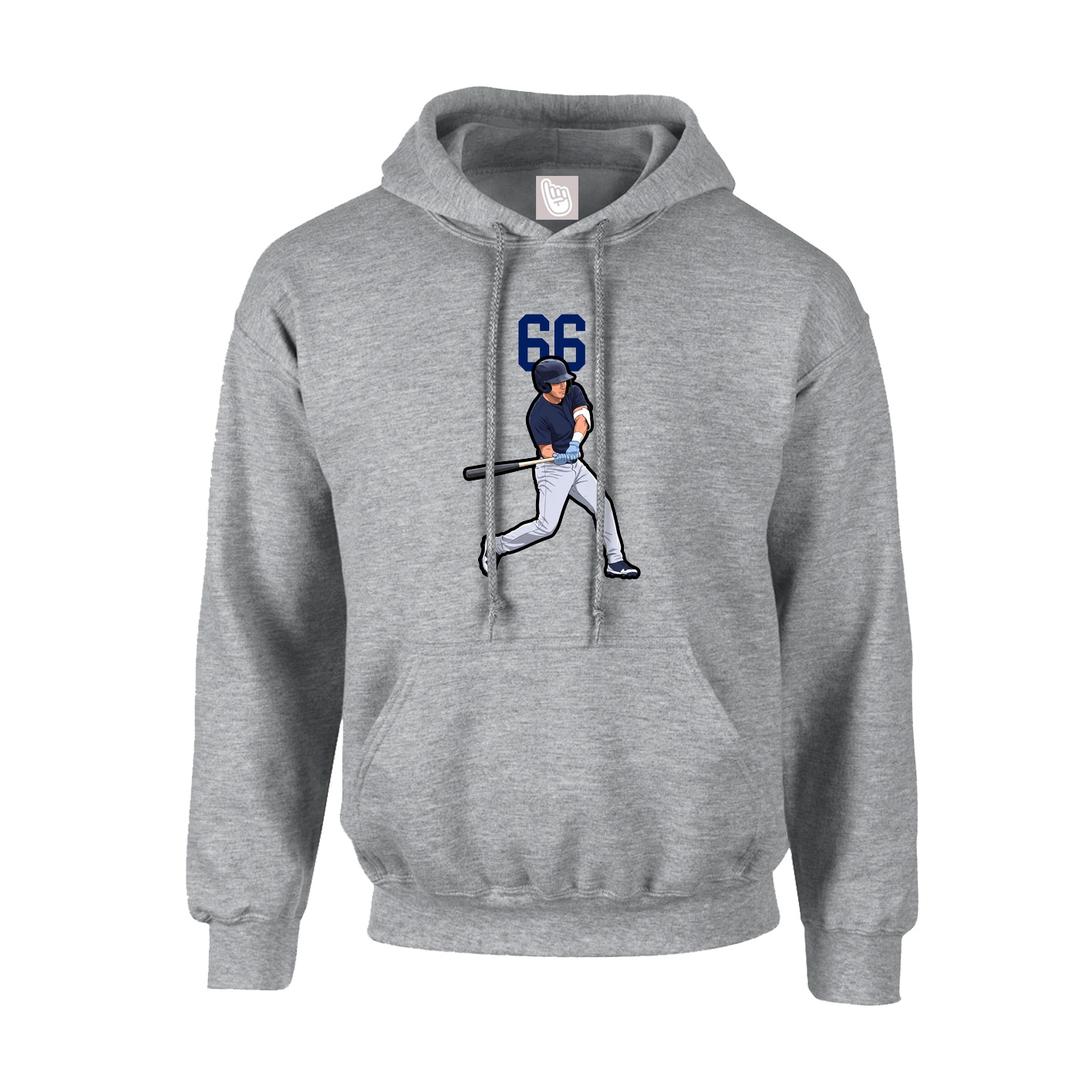 Hoodie — Number Top in Grey