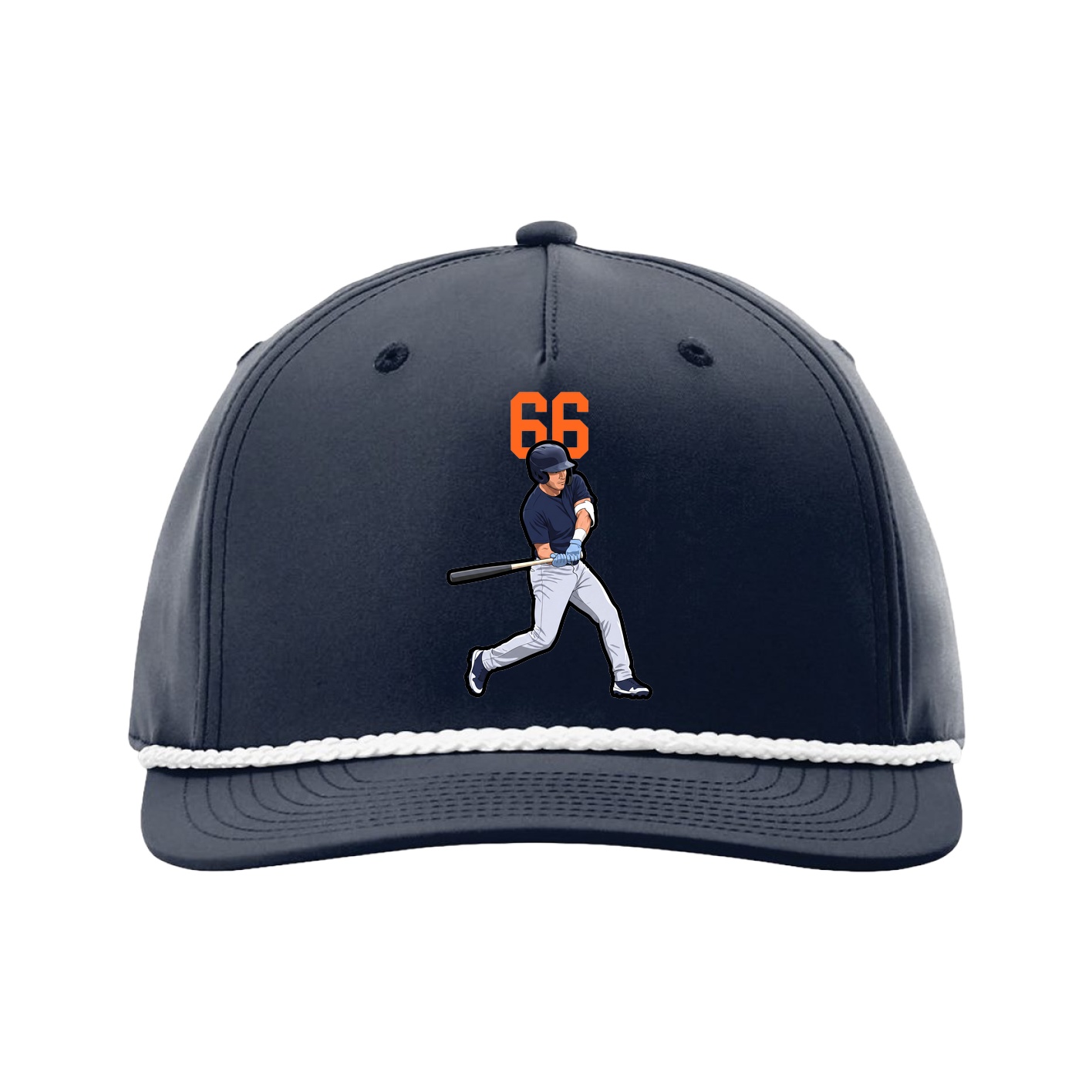 Five-Panel Classic Rope Cap — Number Top in Navy