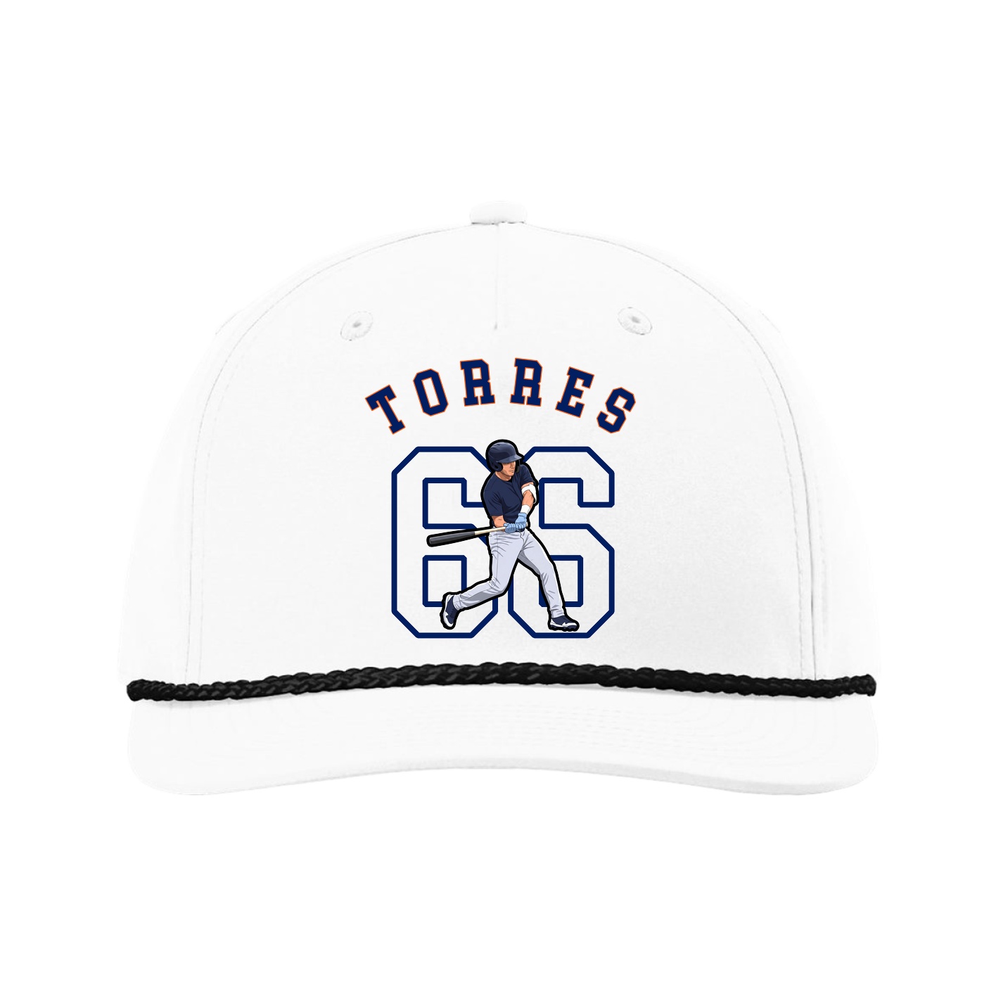 Five-Panel Classic Rope Cap — Shirsey Arch in White