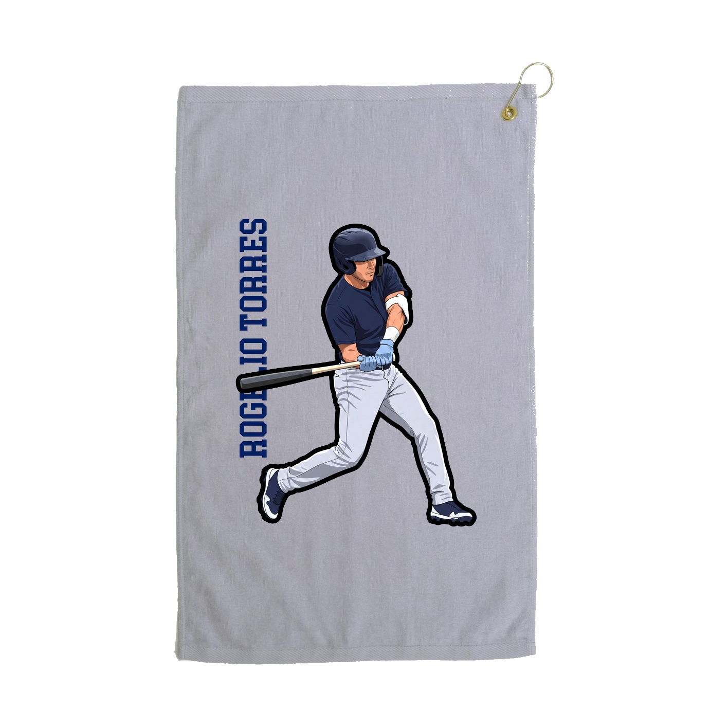 Golf Towel — Name Vertical in Grey