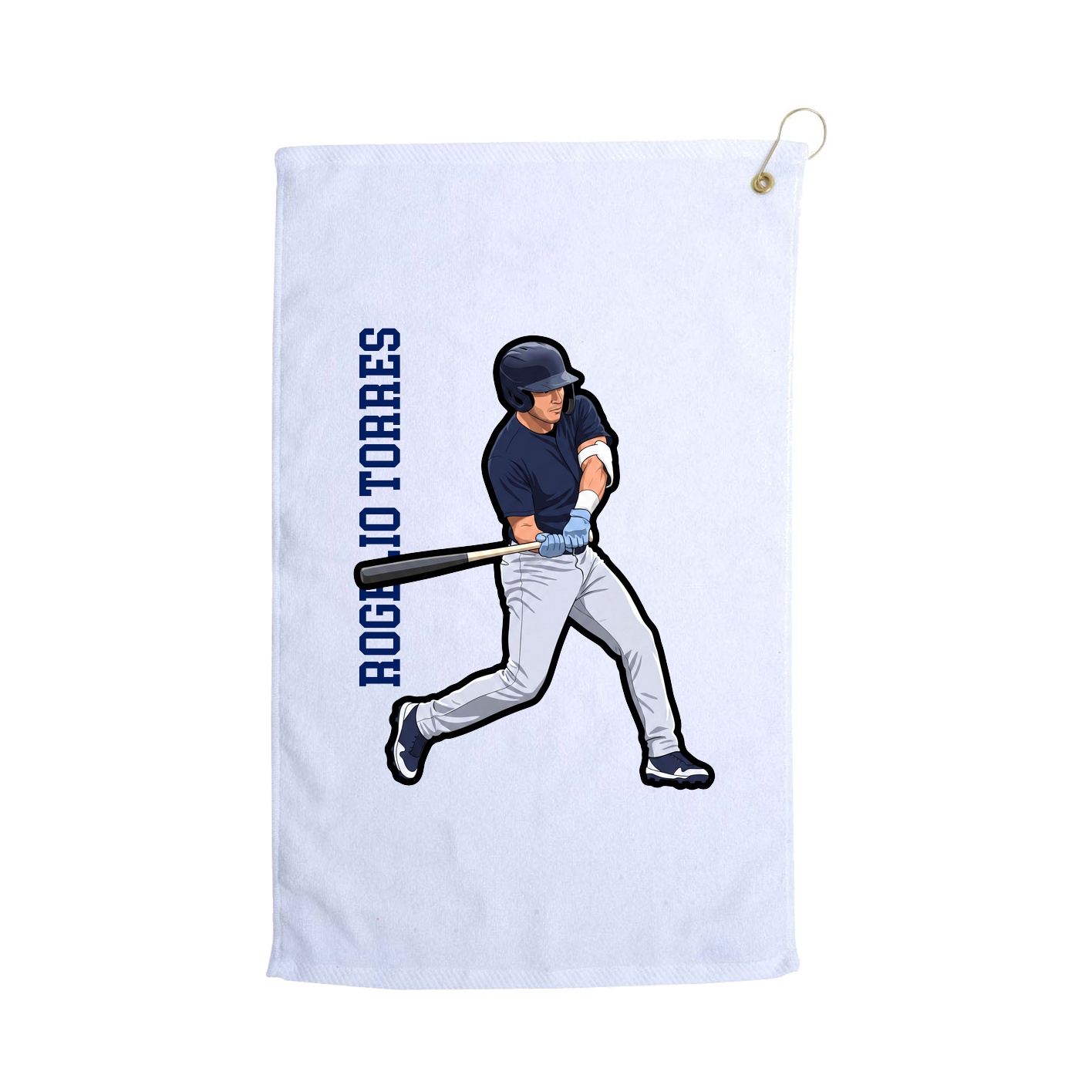 Golf Towel — Name Vertical in White