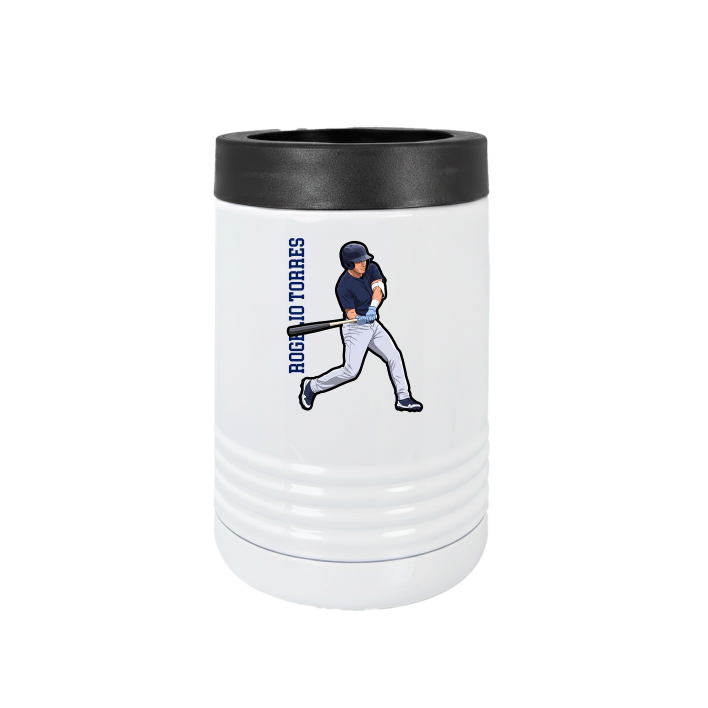 Beverage Holder — Name Vertical in White