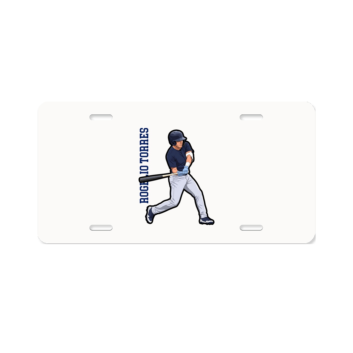 License Plate — Name Vertical in Classic