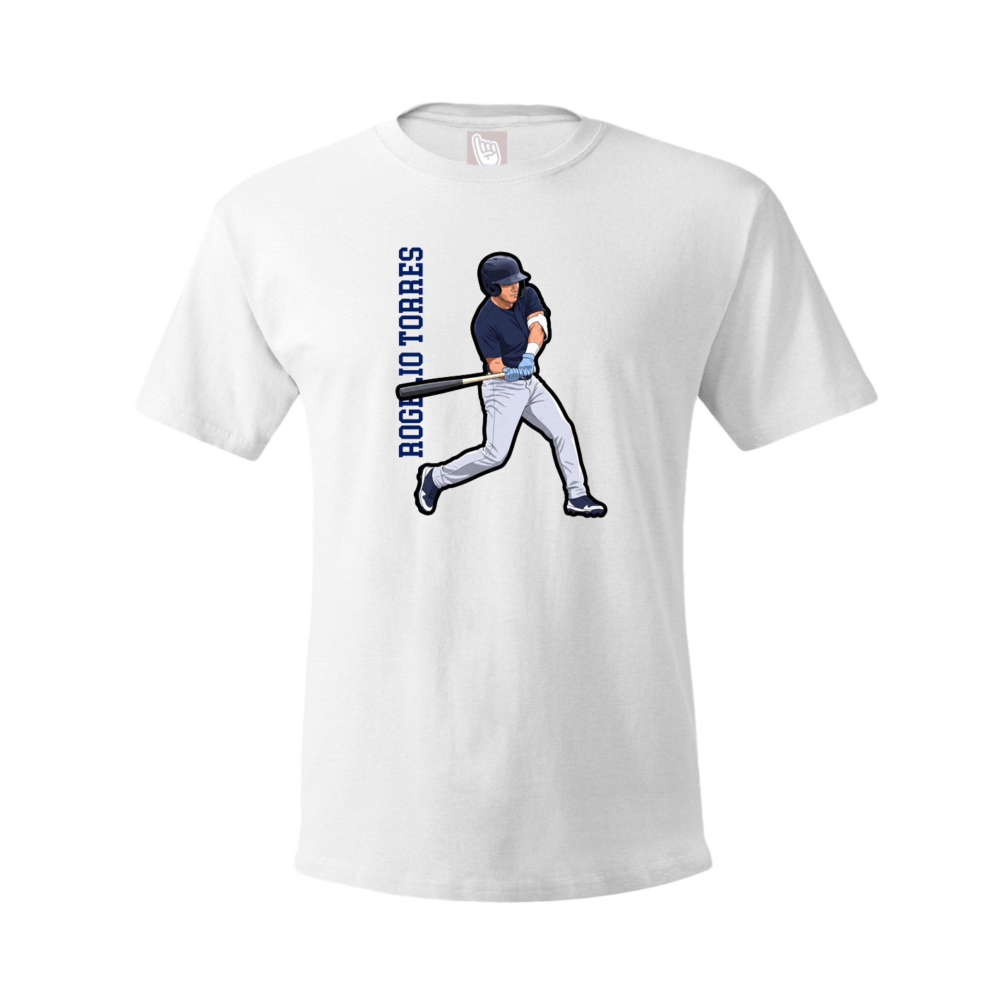 Youth Tee — Name Vertical in White