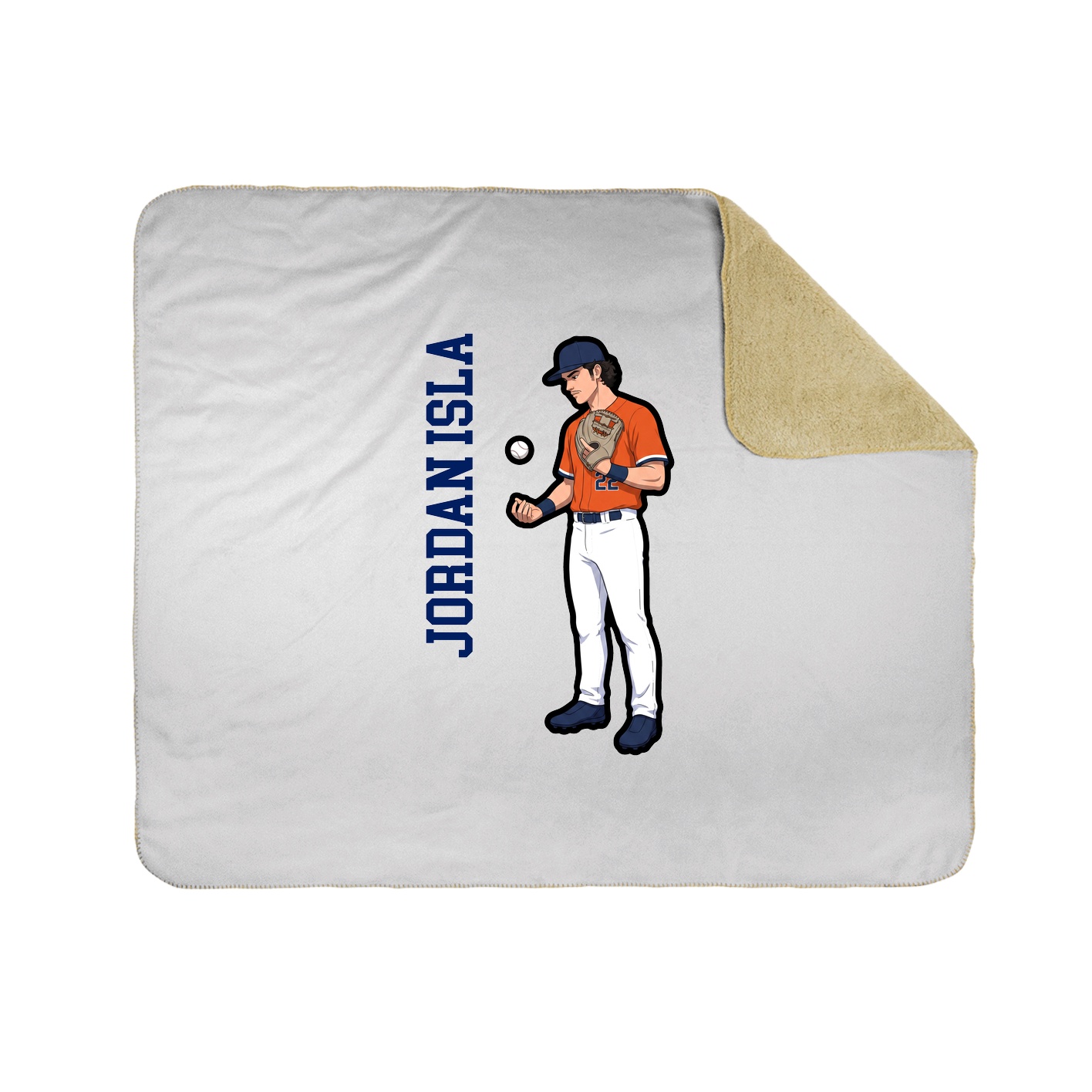 Throw Blanket — Name Vertical in White