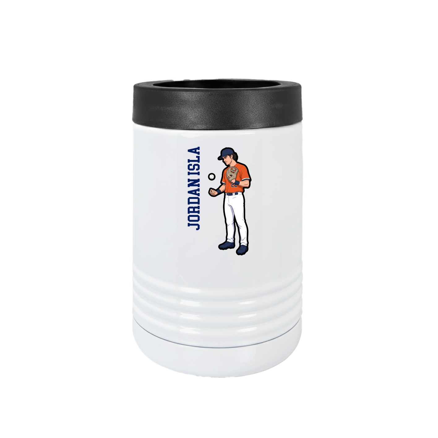 Beverage Holder — Name Vertical in White