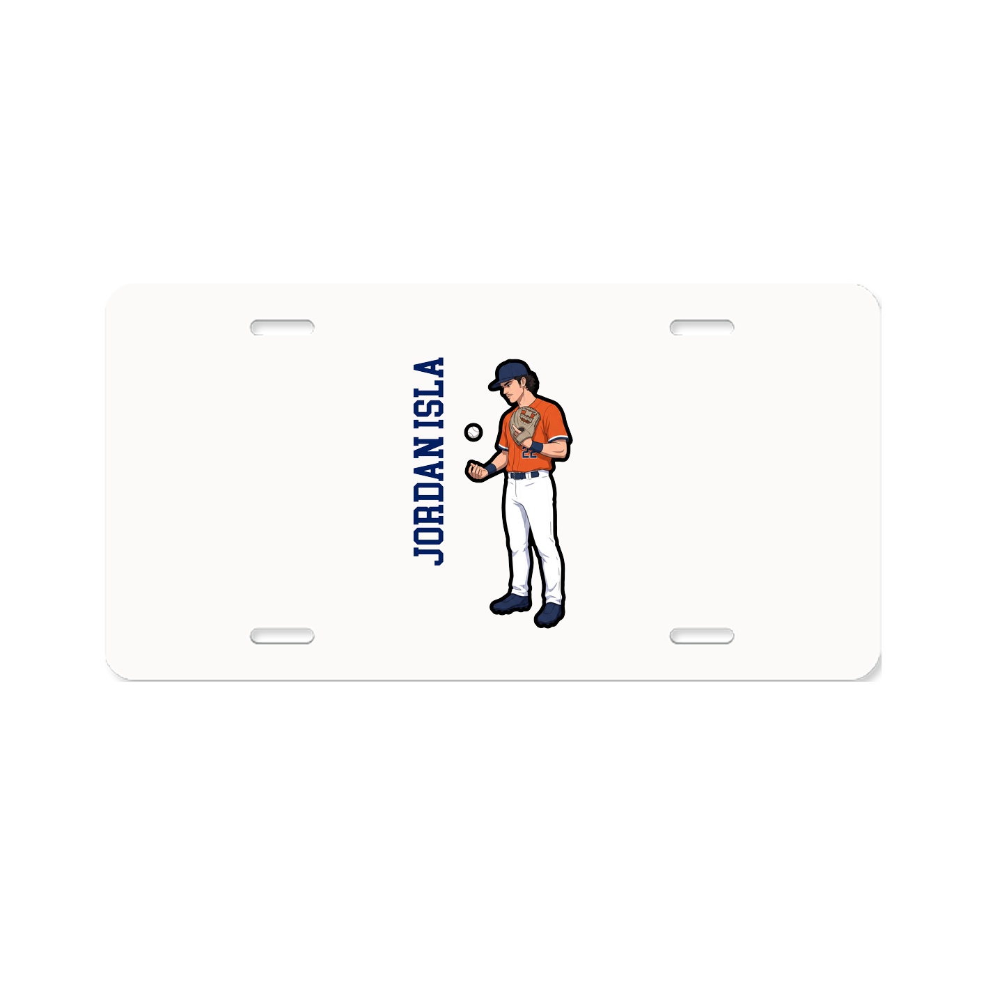 License Plate — Name Vertical in Classic