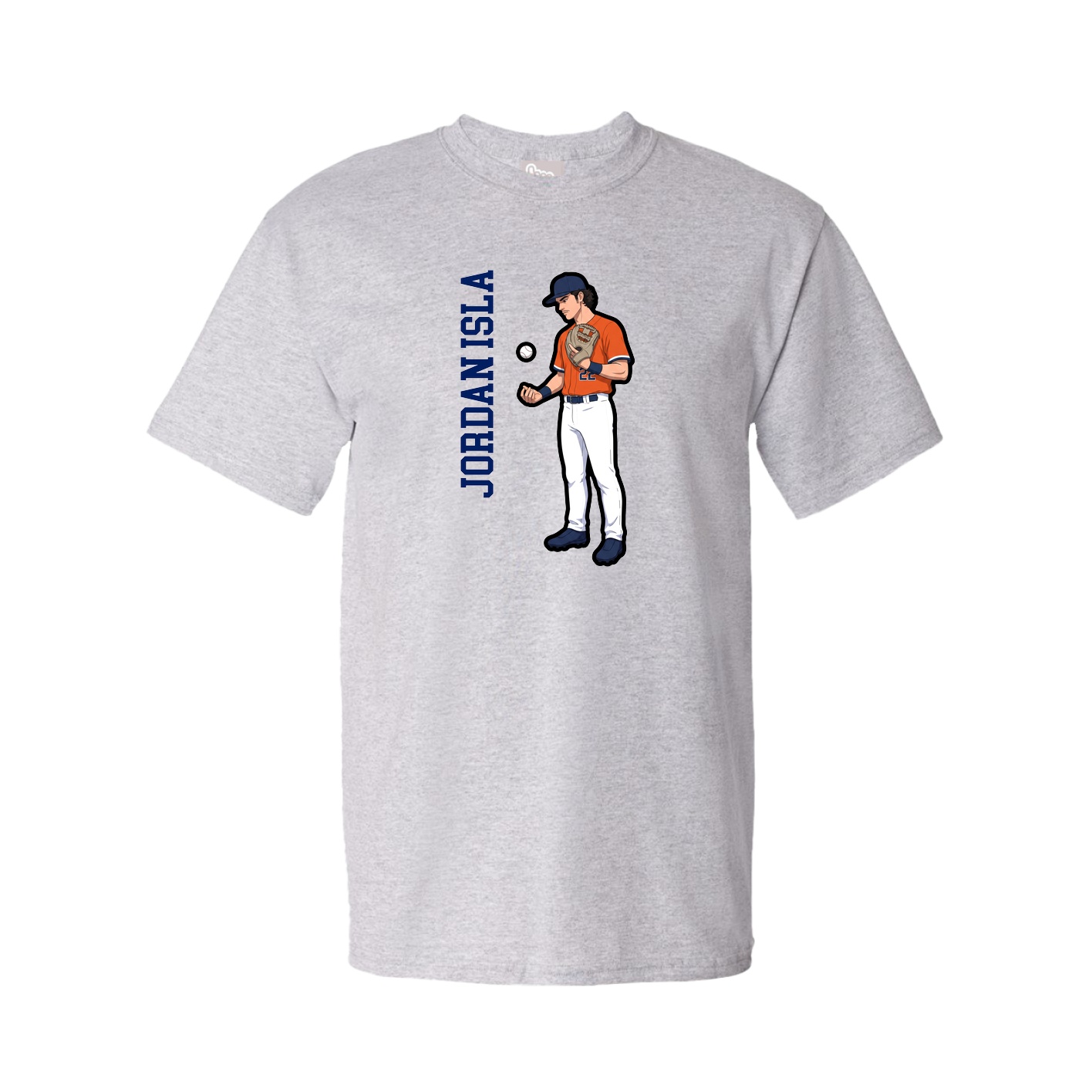 Tee — Name Vertical in Grey