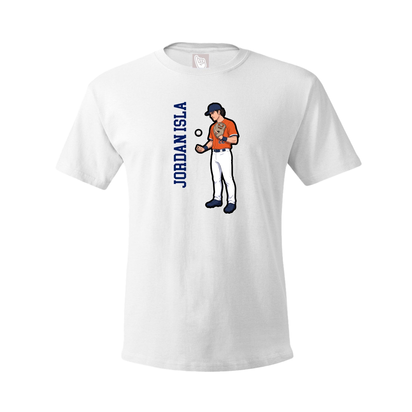 Youth Tee — Name Vertical in White