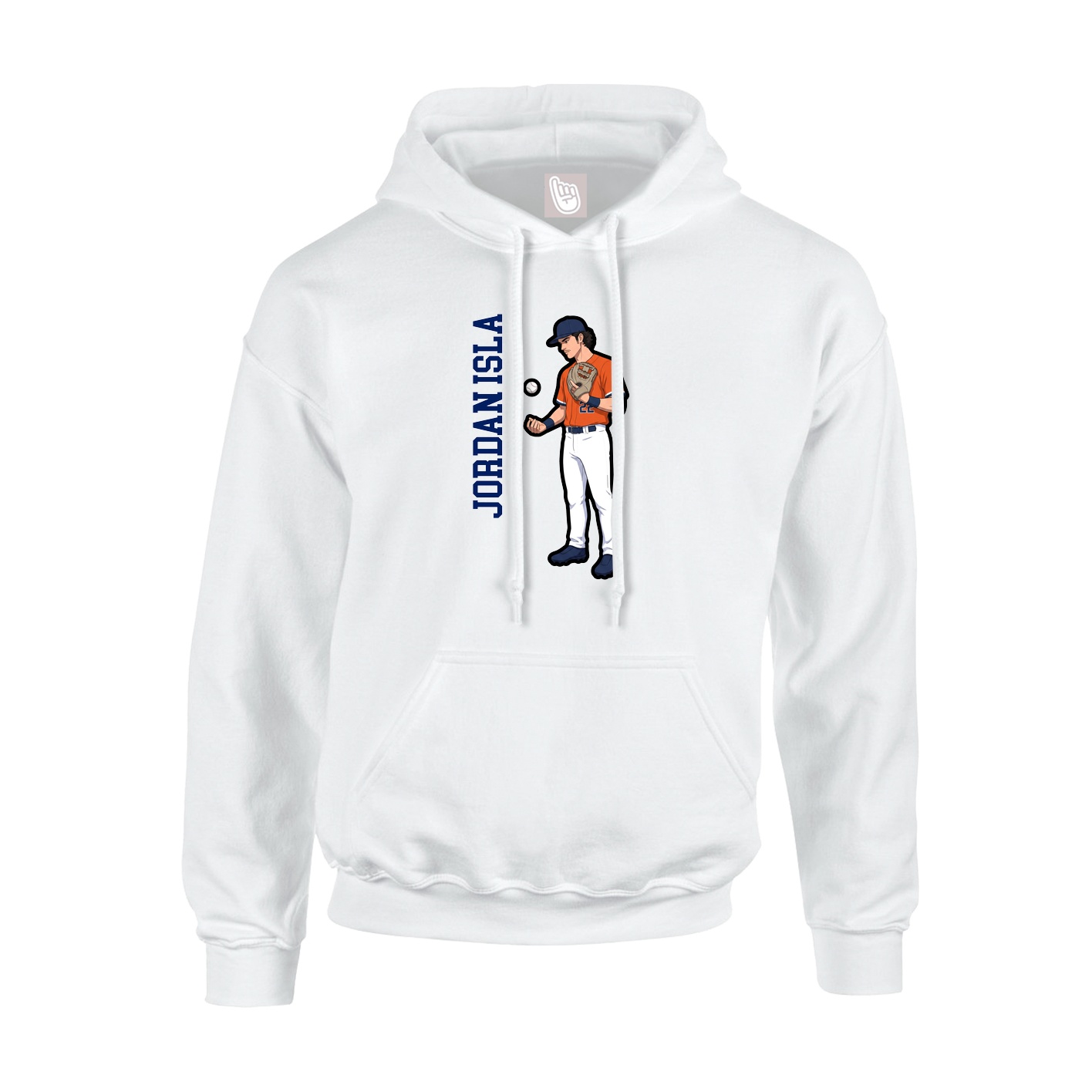 Hoodie — Name Vertical in White