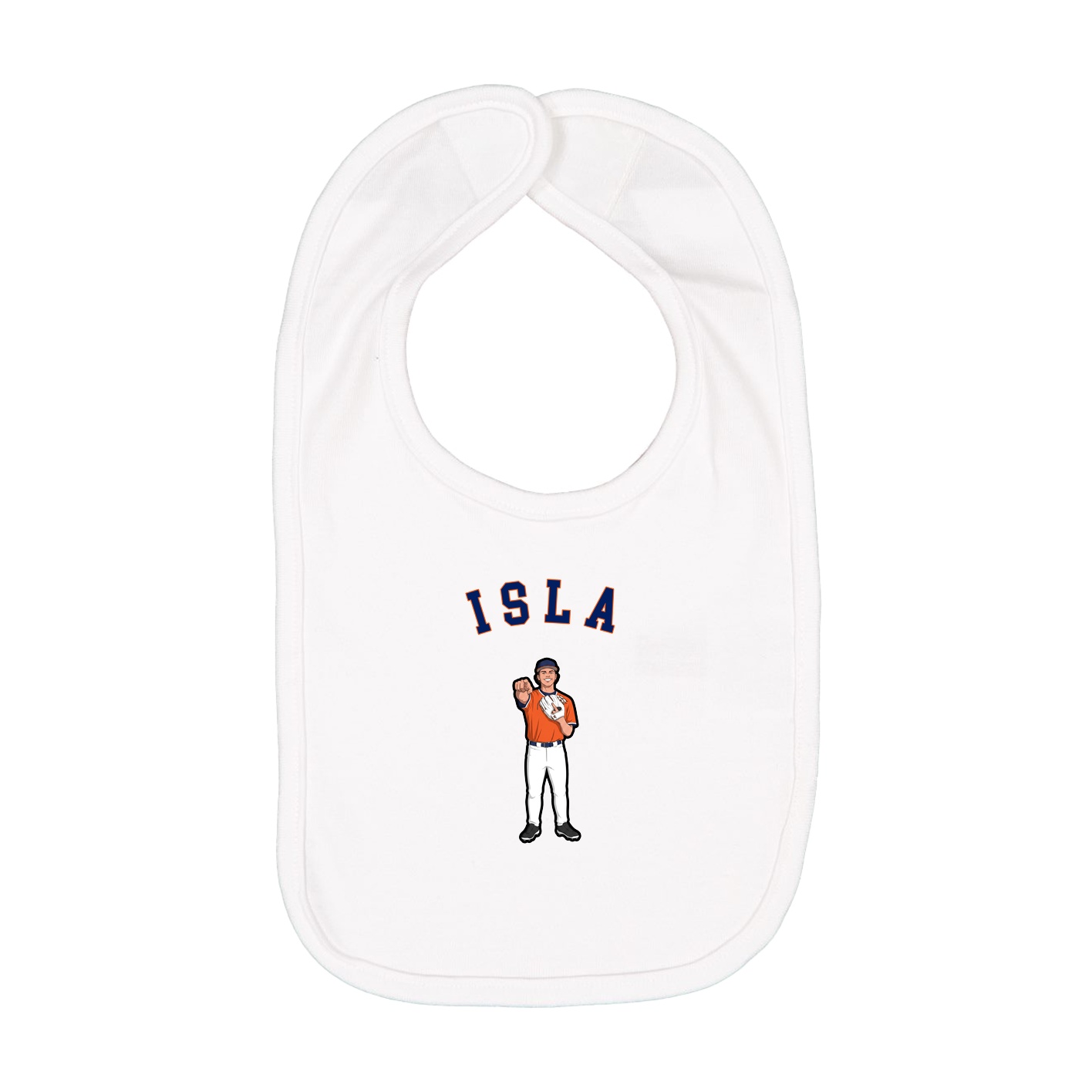 Infant Bib — Shirsey Arch in White