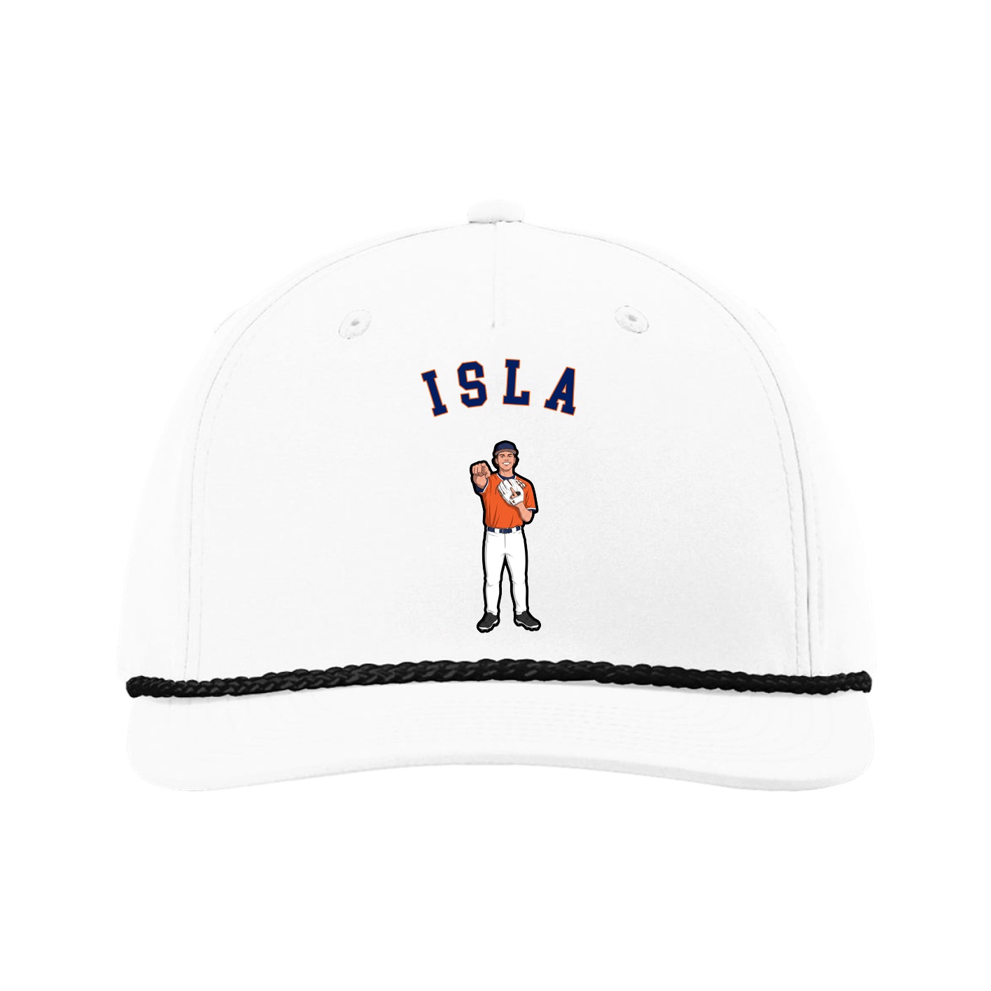 Five-Panel Classic Rope Cap — Shirsey Arch in White
