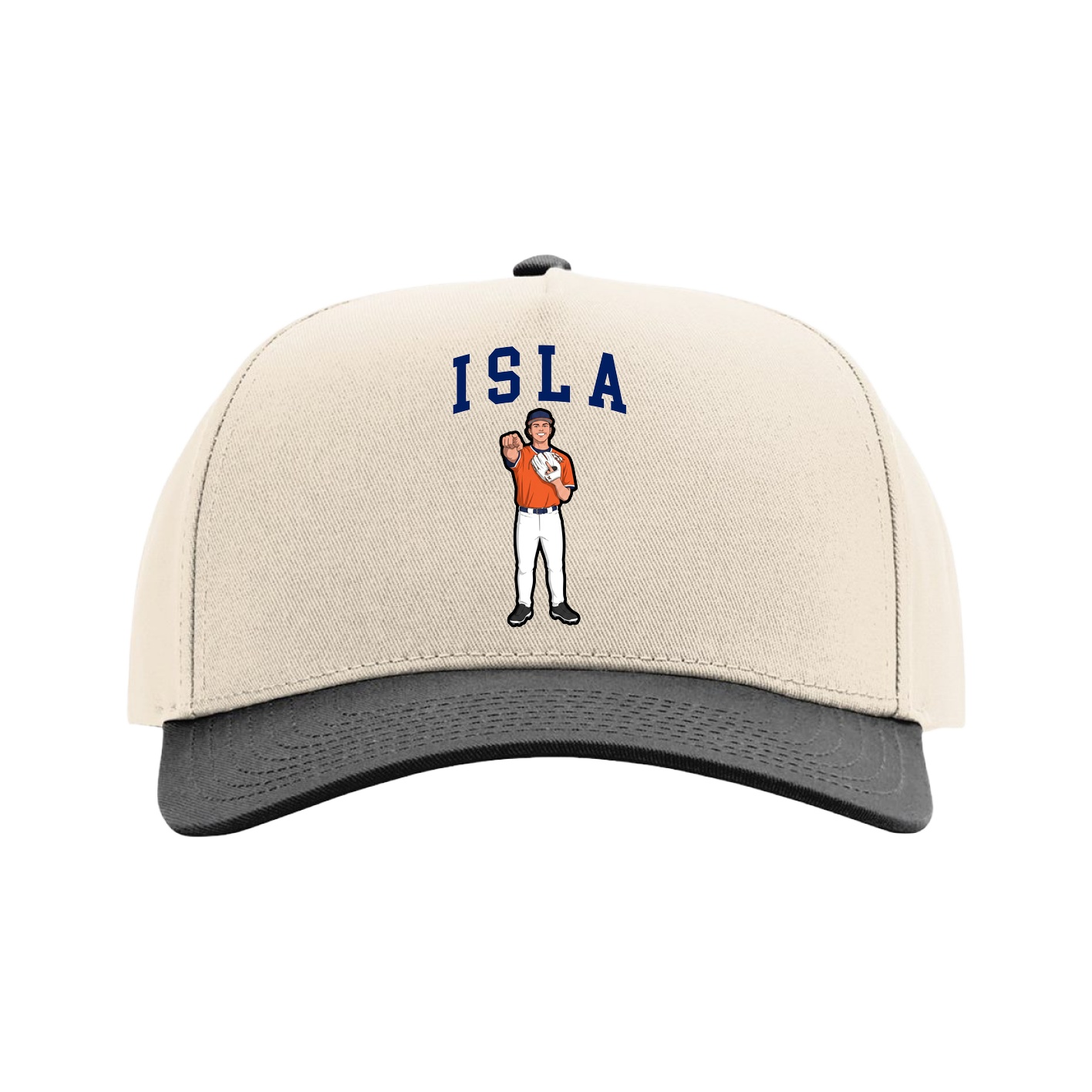 Full Fabric Five-Panel Champ Cap — Shirsey in Cream/Black
