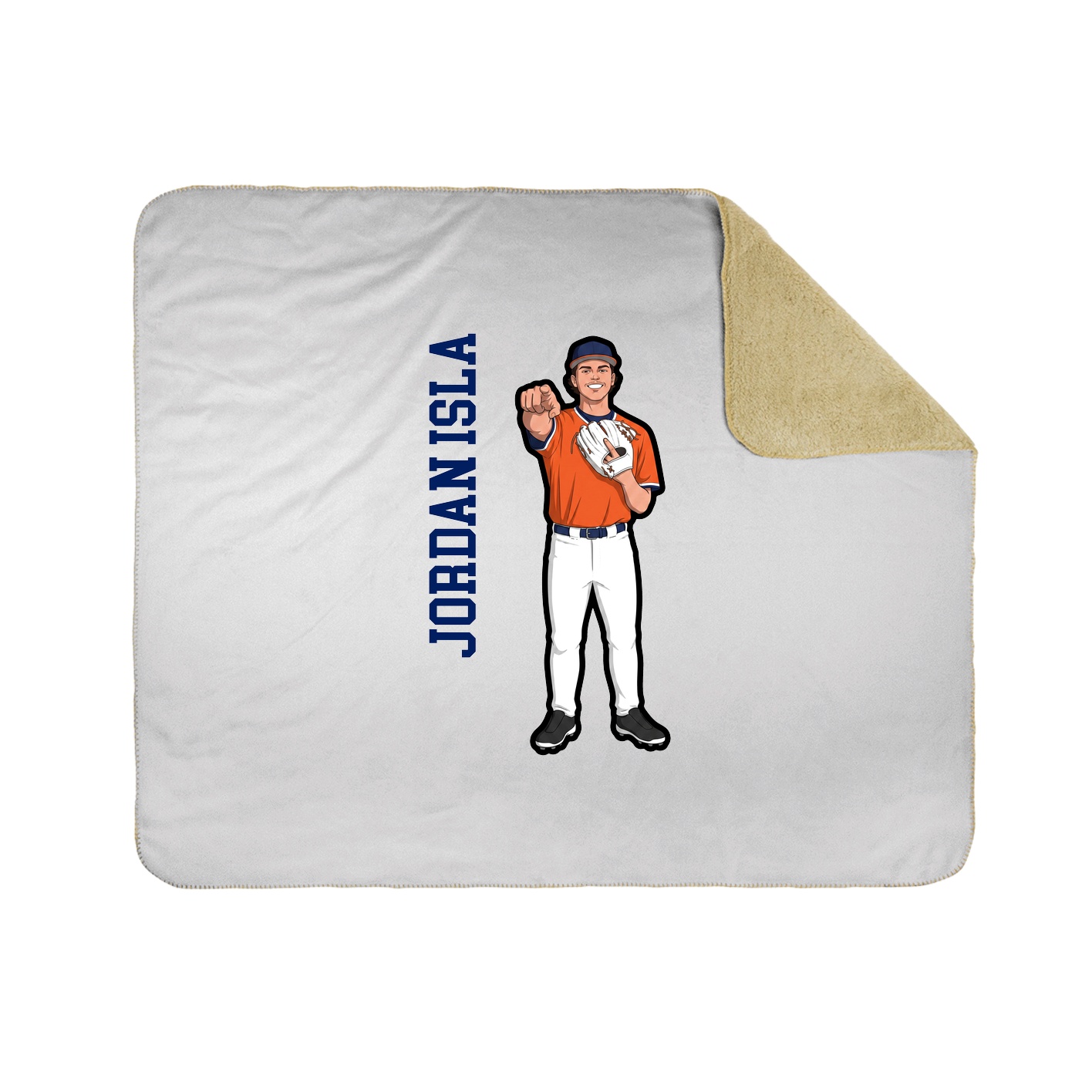 Throw Blanket — Name Vertical in White