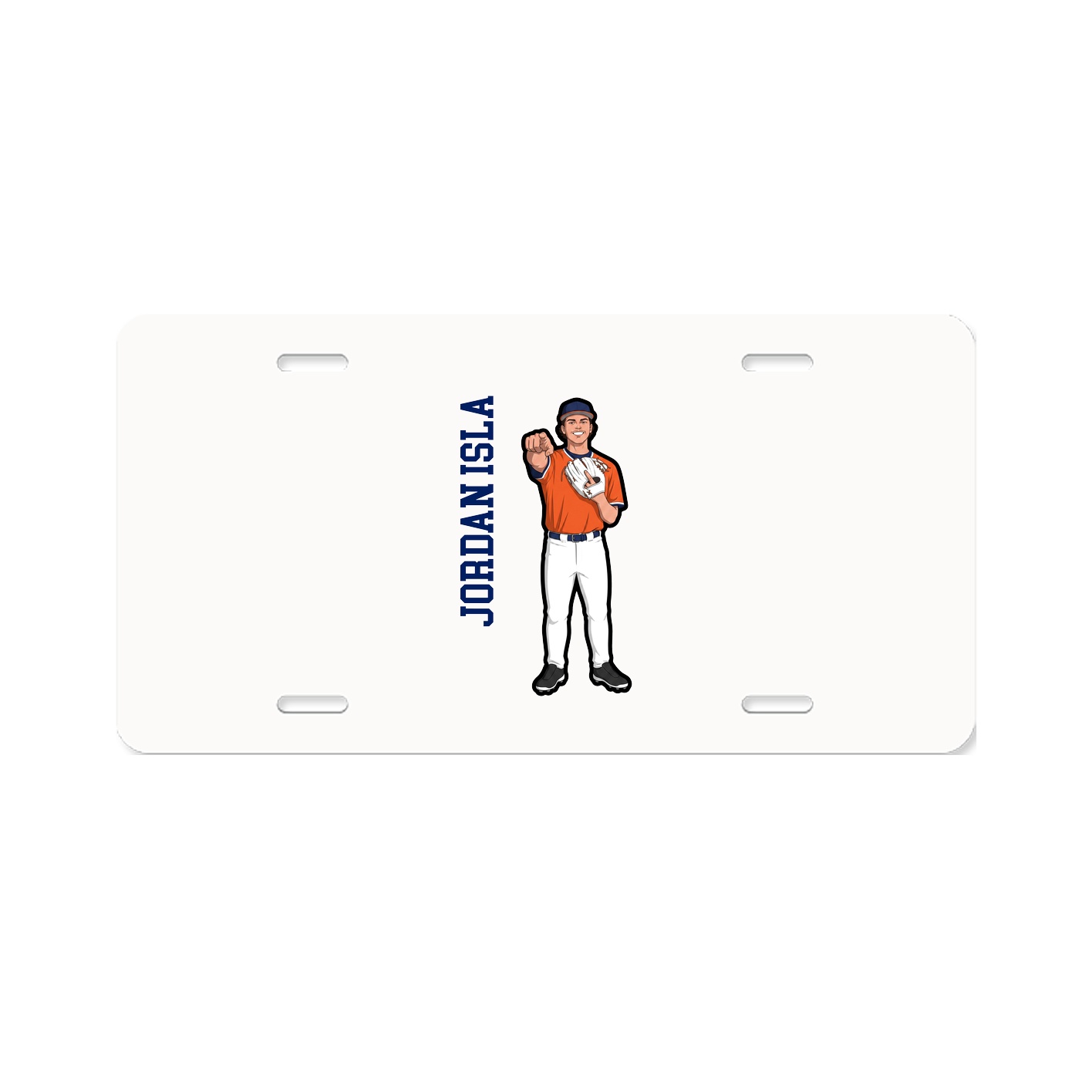 License Plate — Name Vertical in Classic