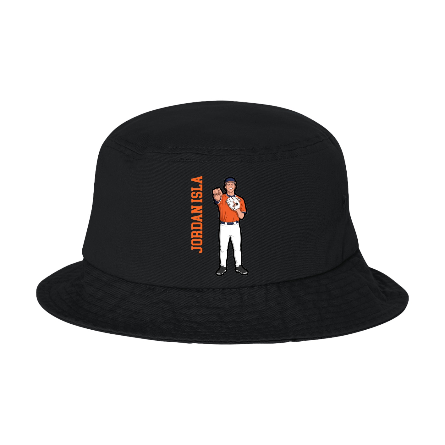 Bucket Cap — Name Vertical in Black