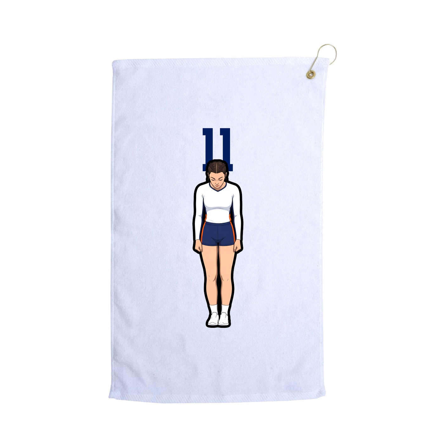 Golf Towel — Number Top in White